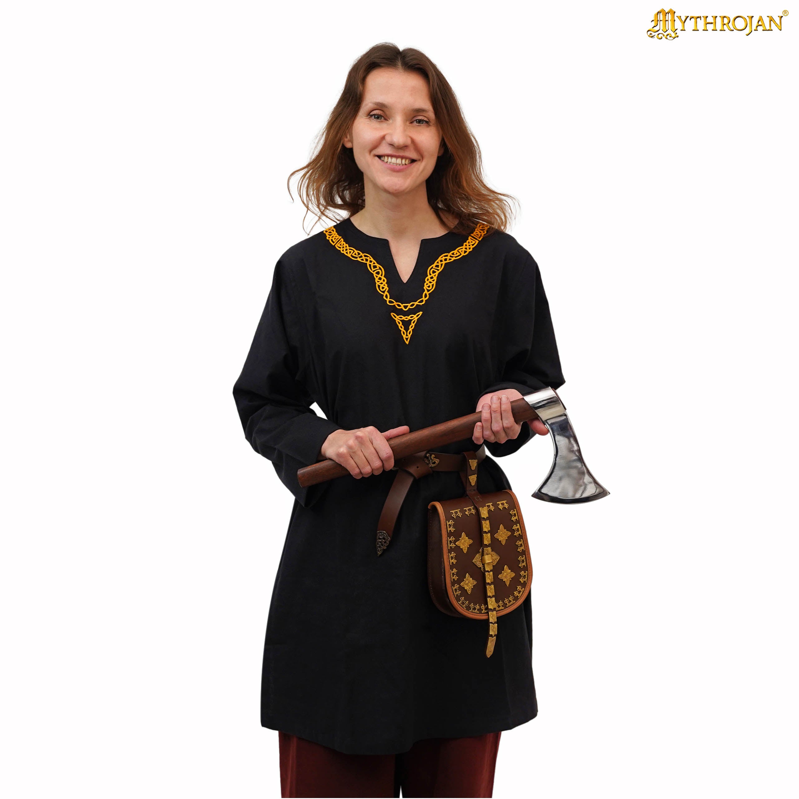 Medieval Embroidered Cotton Full Sleeves Tunic