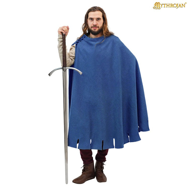 Bocksten Man woolen medieval cloak : 14th-15th century historical 100% recycle wool cape