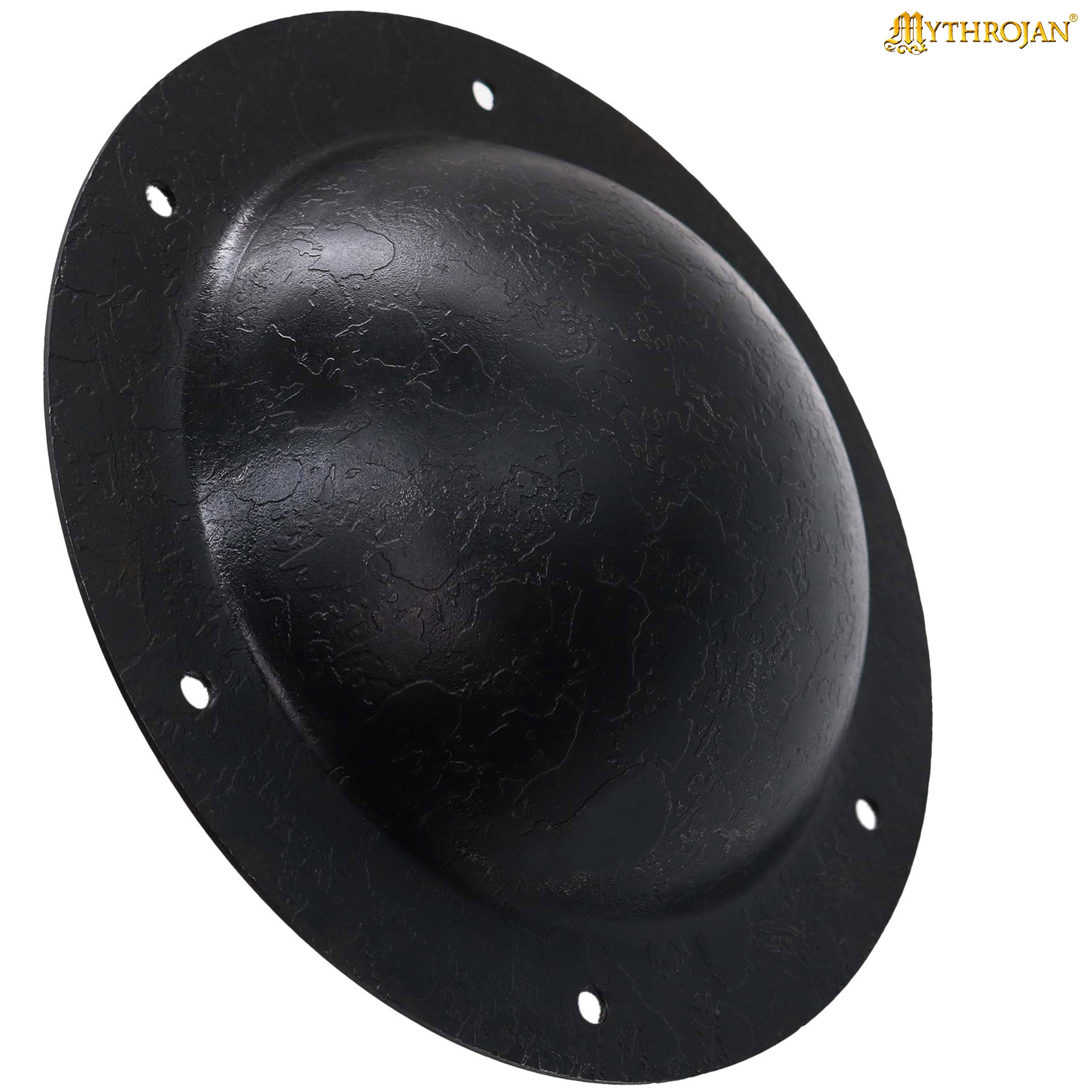 Mythrojan 7.5" VIKING “CLASSIC” SHIELD BOSS UMBO - Fully Functional and BATTLE READY : Viking Historical Reenactment, Medieval Norman Knight or Germanic Warriors HAND FORGED. Finish : Antique Black