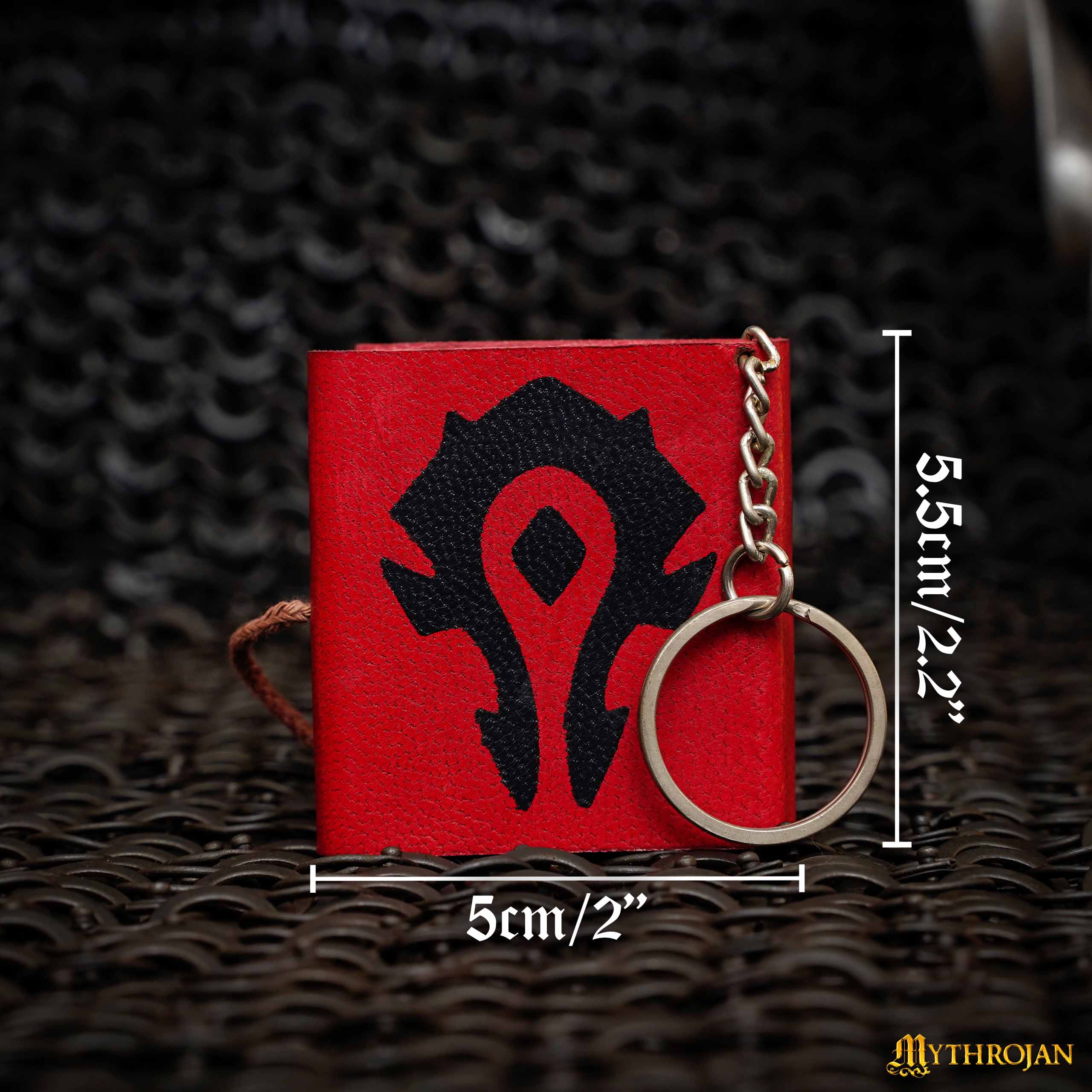 Mythrojan FOR THE HORDE Red WARCRAFT KEY RING MEDIEVAL LEATHER JOURNAL Rustic Vintage Diary Notebook