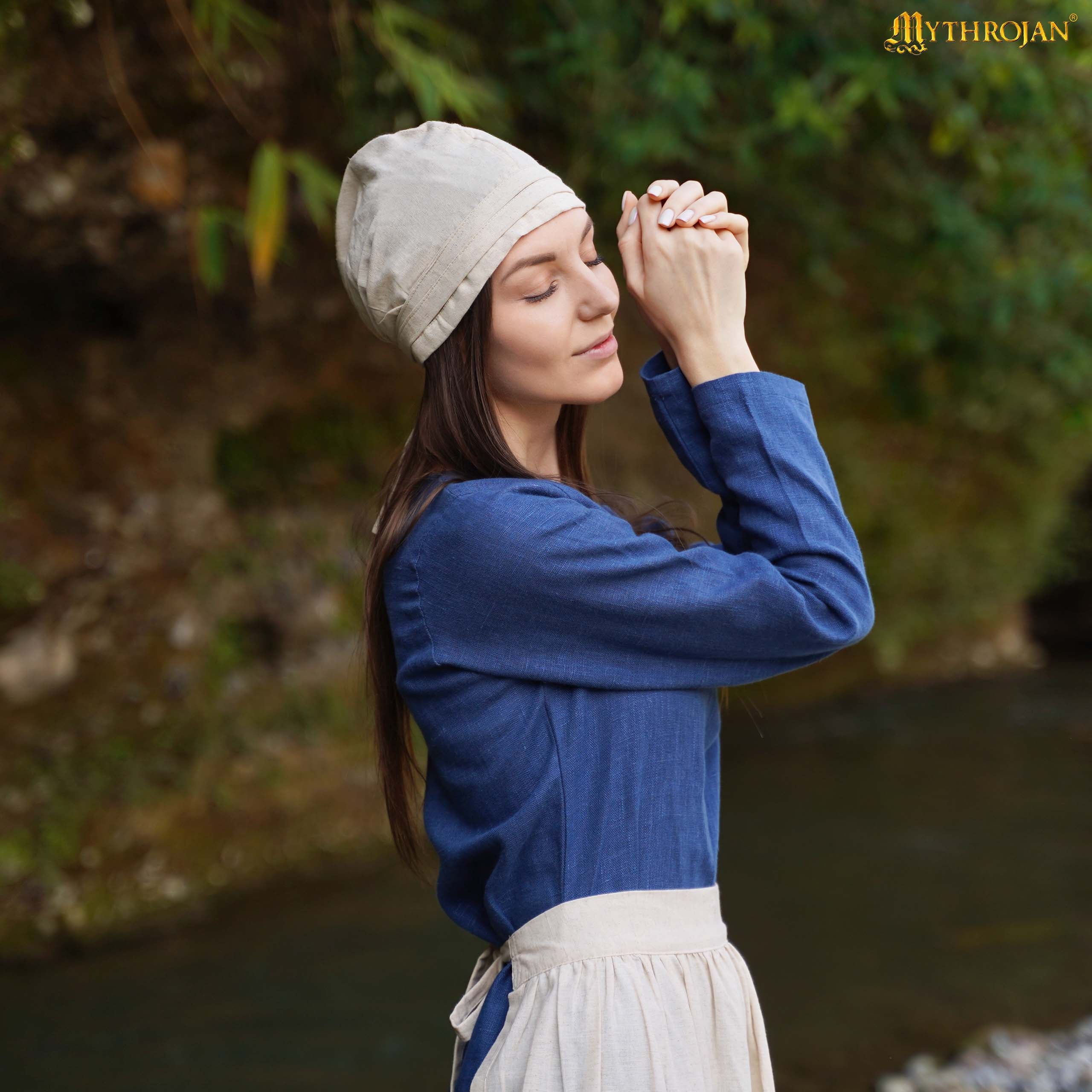 St. Birgitas Cap: Modest and Practical Medieval Linen-Cotton Blend Headwear for Reenactment and LARP