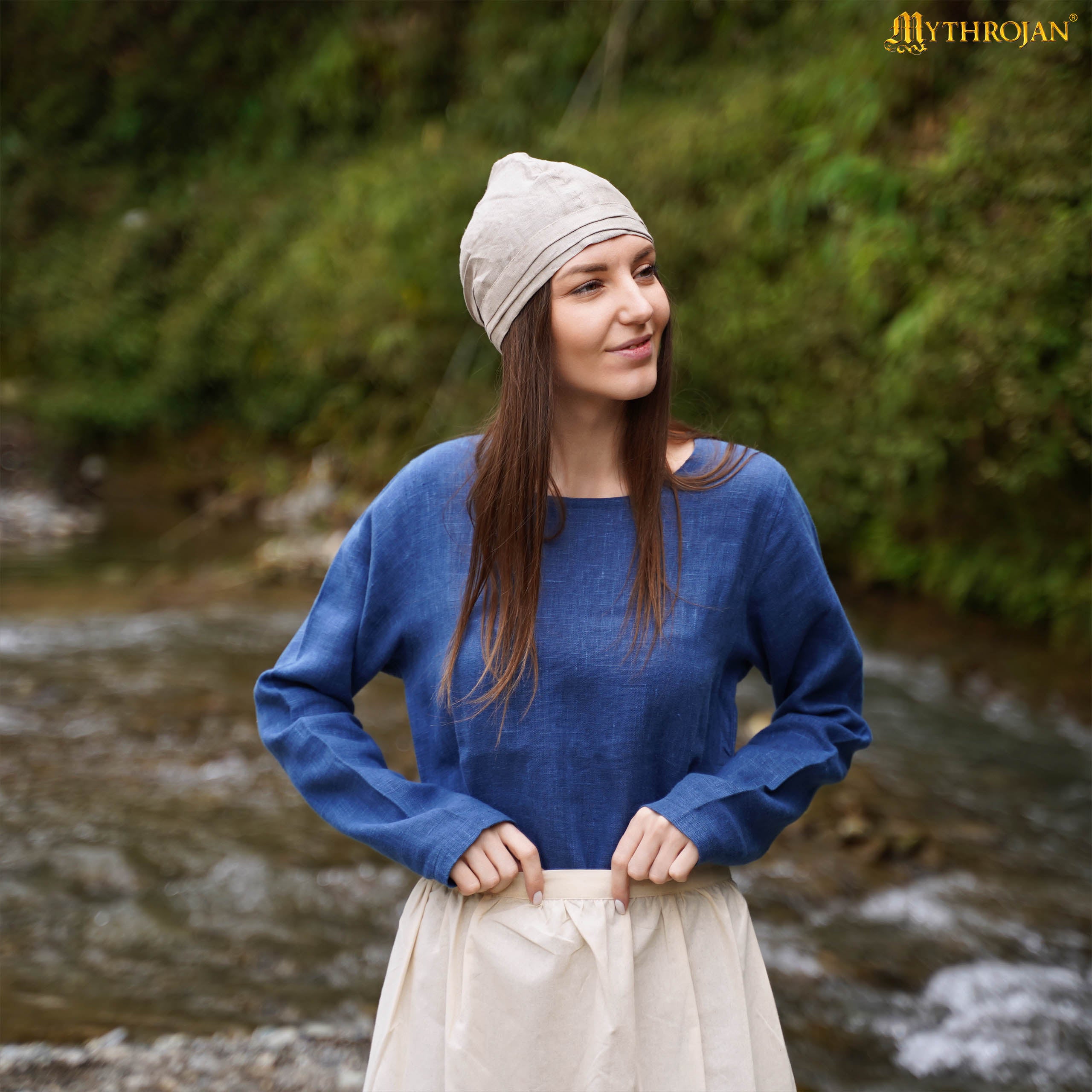 St. Birgitas Cap: Authentic Medieval 100% Linen Headwear for Reenactment and Living History