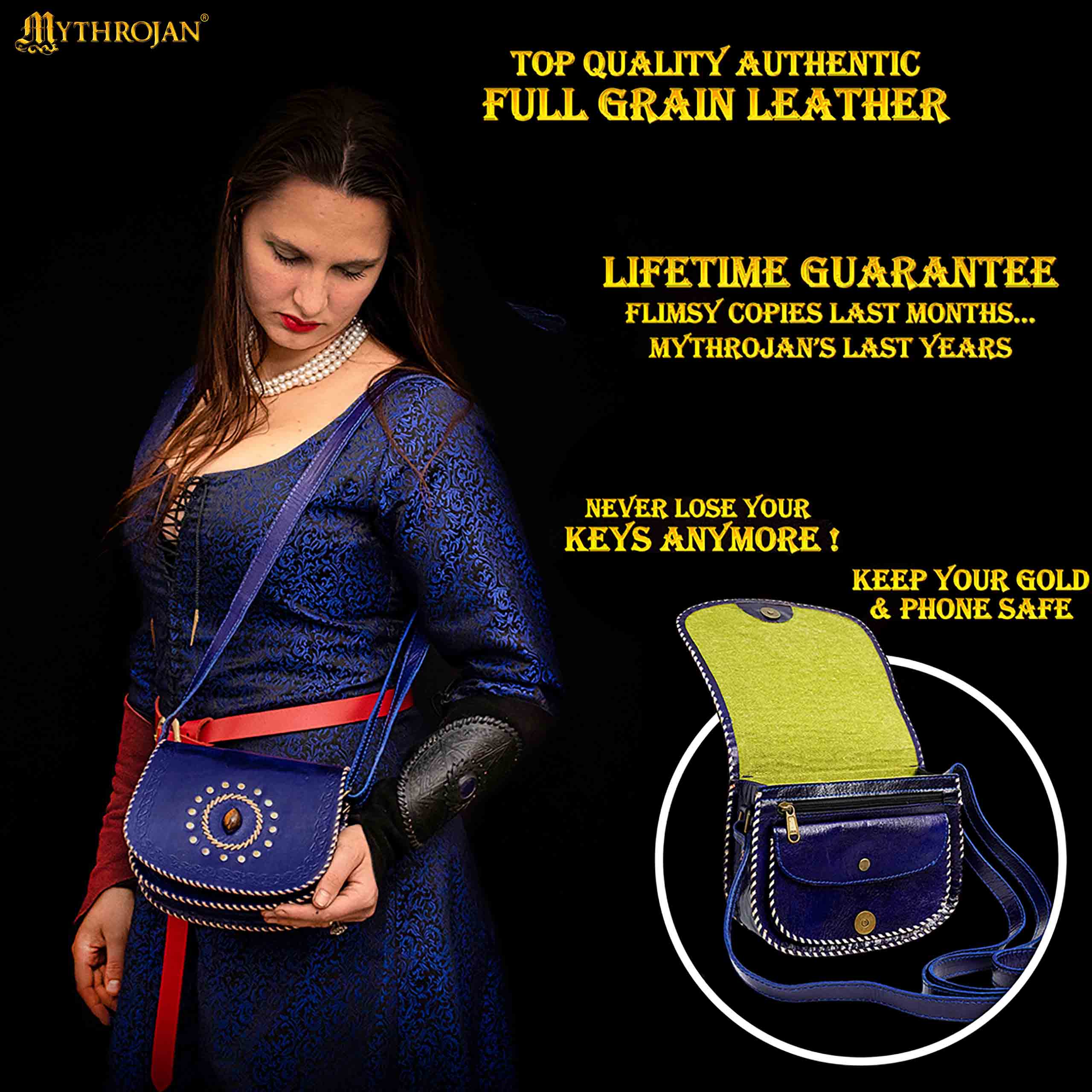 MYTHROJAN “SORCERESS” MEDIEVAL POUCH Ideal for Enchantress, LARP mage, D&D wizard, Witcher cosplay, GN…