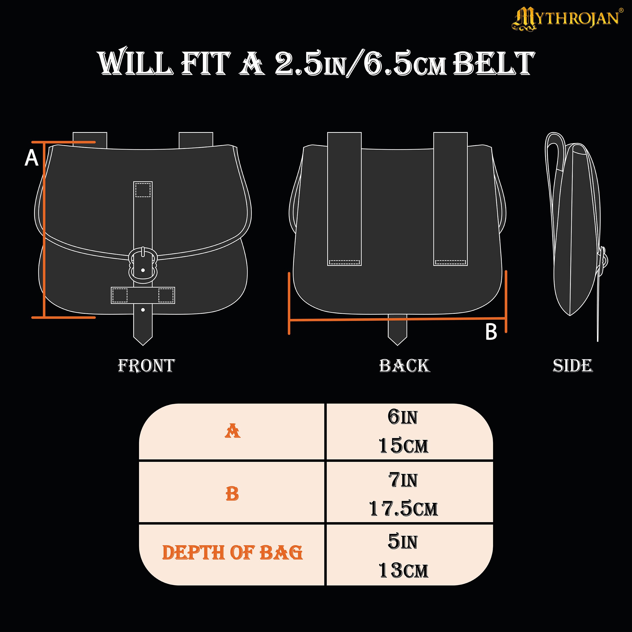 Mythrojan Late Medieval Belt Bag, Ideal for SCA LARP Reenactment & Ren fair, Full Grain Leather and Wool , Maroon , 6.2 ”× 7"