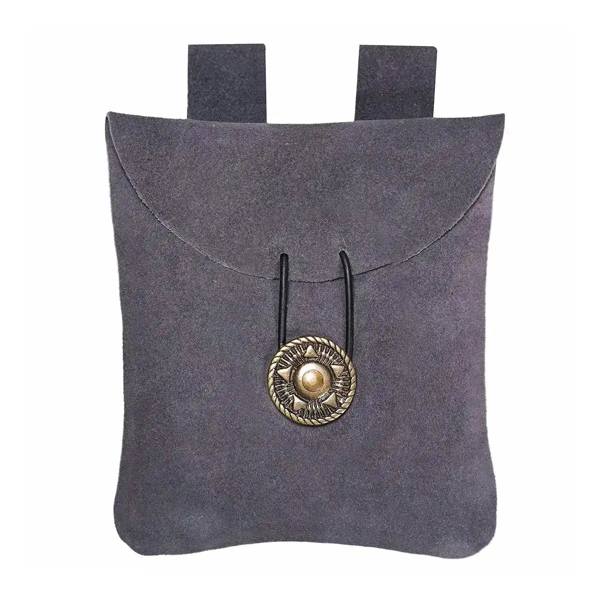 Mythrojan Suede Belt Bag, Ideal for SCA LARP Reenactment & Ren fair, Suede Leather, Blue , 5 .5”× 5.1 ”