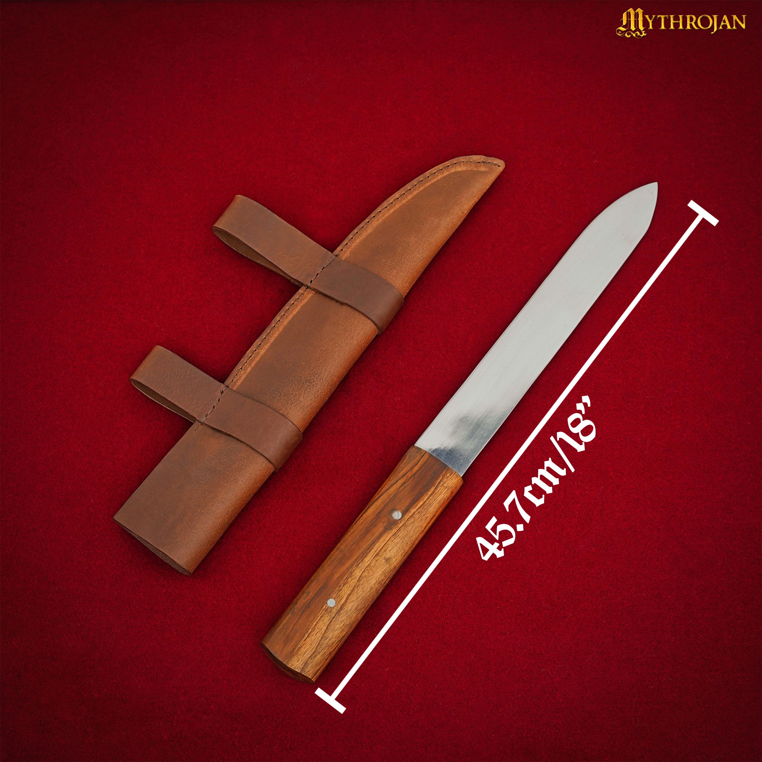 Mythrojan Viking Norse Hip Knife Vikings Seax Hand Forged Knife with Sheath 18