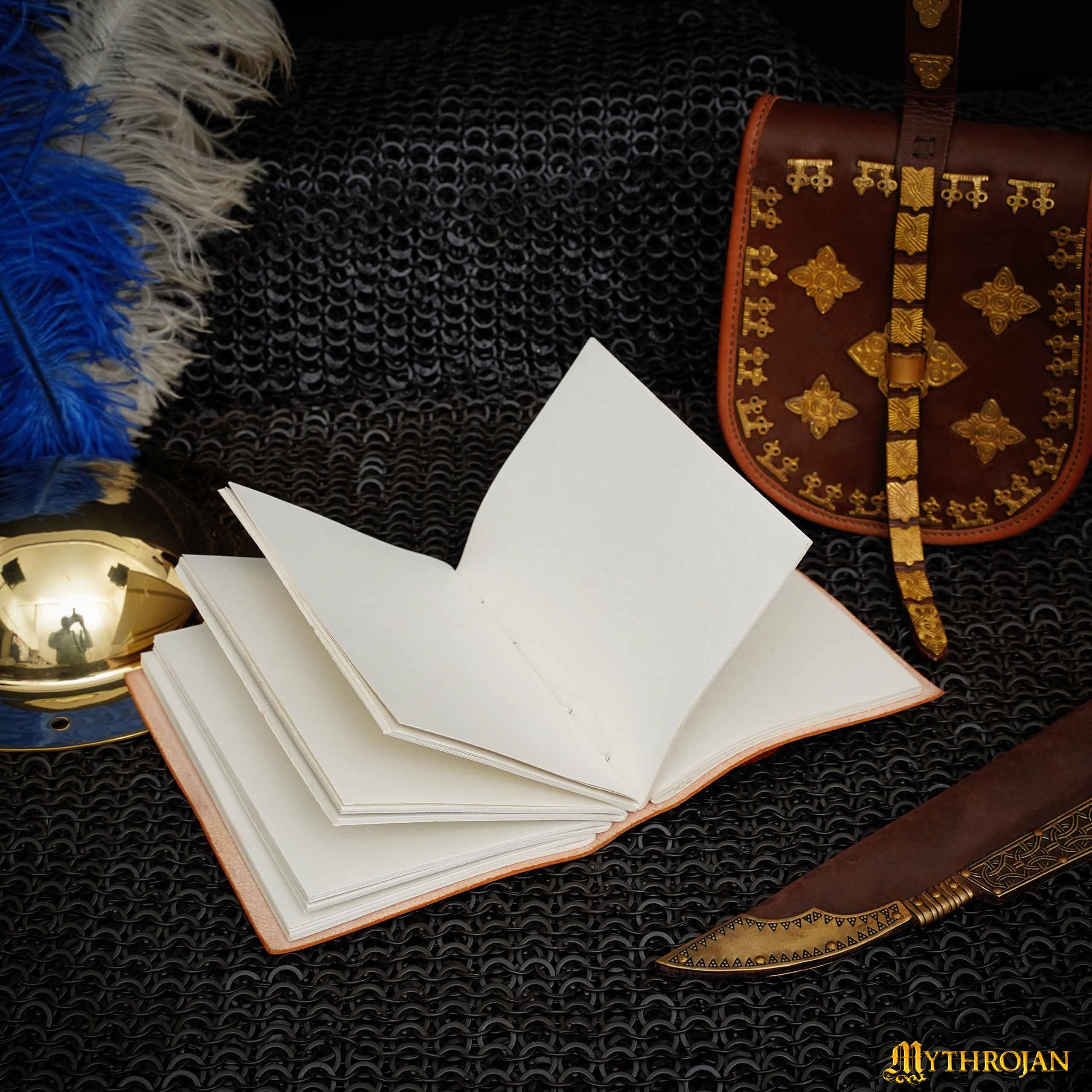 Mythrojan Handmade Vintage Leather Dragon Bound Journal Notebook Diary Sketchbook Travel Office Thought Blank Book Best Gift for Men & Women