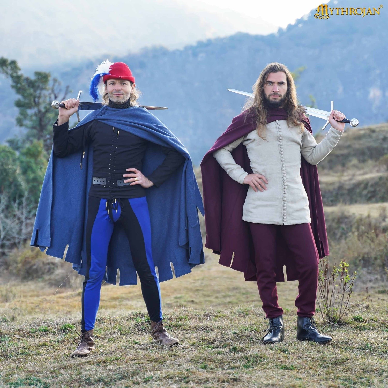 Bocksten Man woolen medieval cloak : 14th-15th century historical 100% recycle wool cape