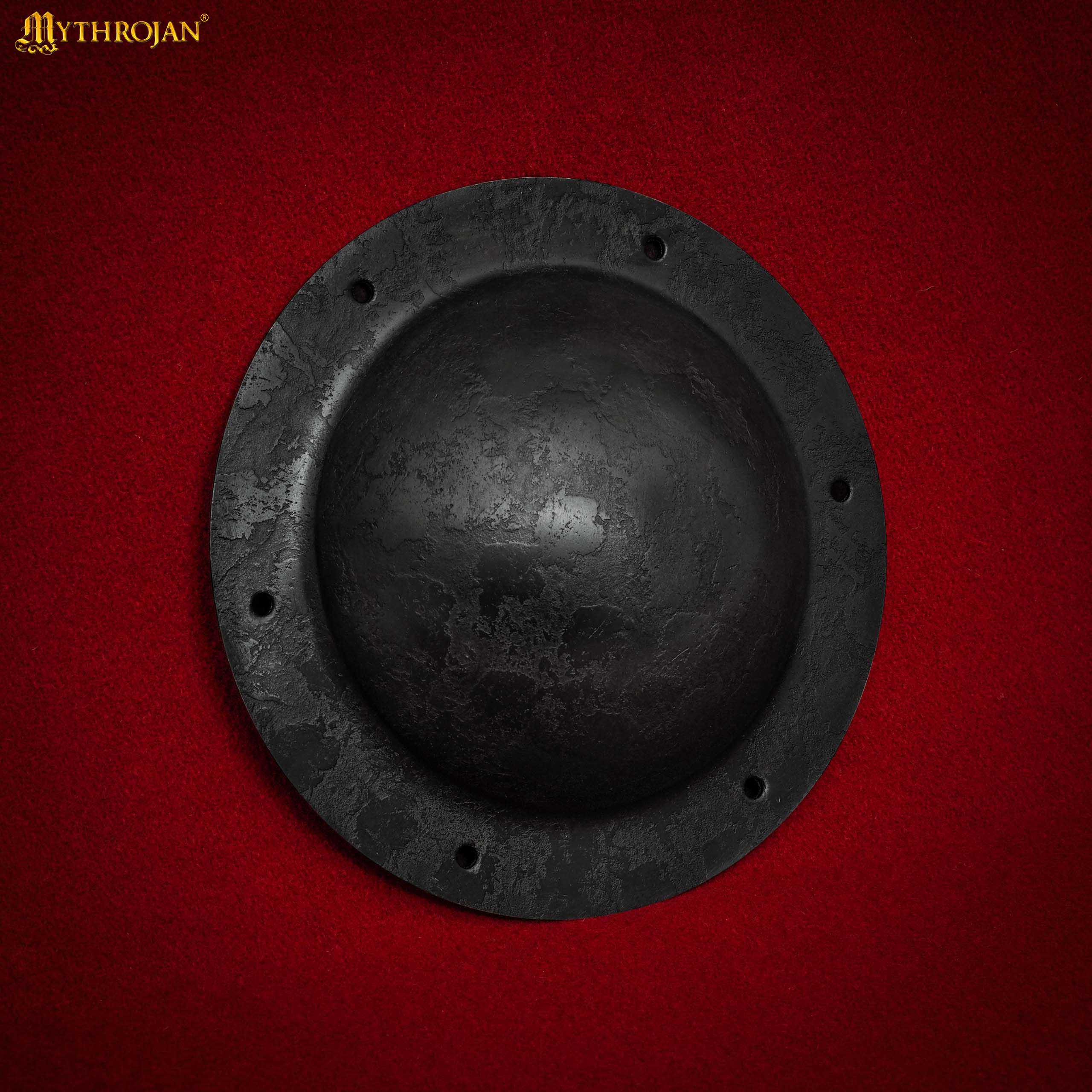 Mythrojan 7.5" VIKING “CLASSIC” SHIELD BOSS UMBO - Fully Functional and BATTLE READY : Viking Historical Reenactment, Medieval Norman Knight or Germanic Warriors HAND FORGED. Finish : Antique Black