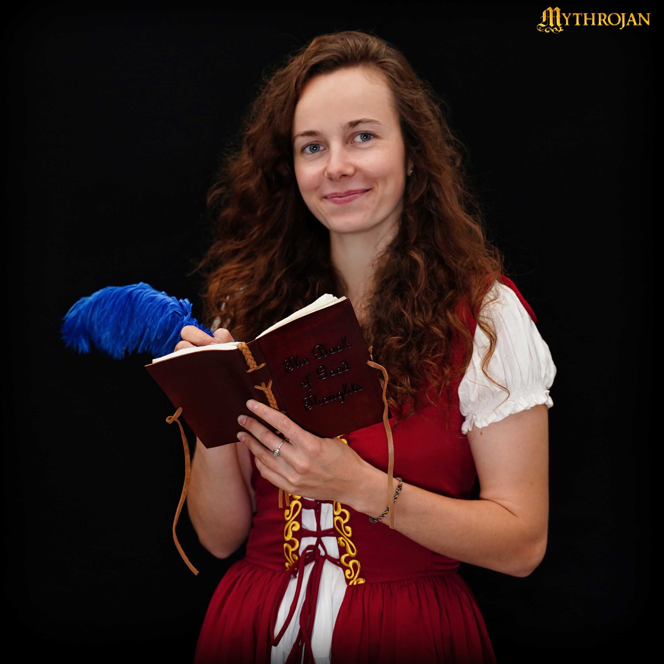 Mythrojan Medieval The Book of Good Thoughts Leather Journal Handmade Diary - Brown