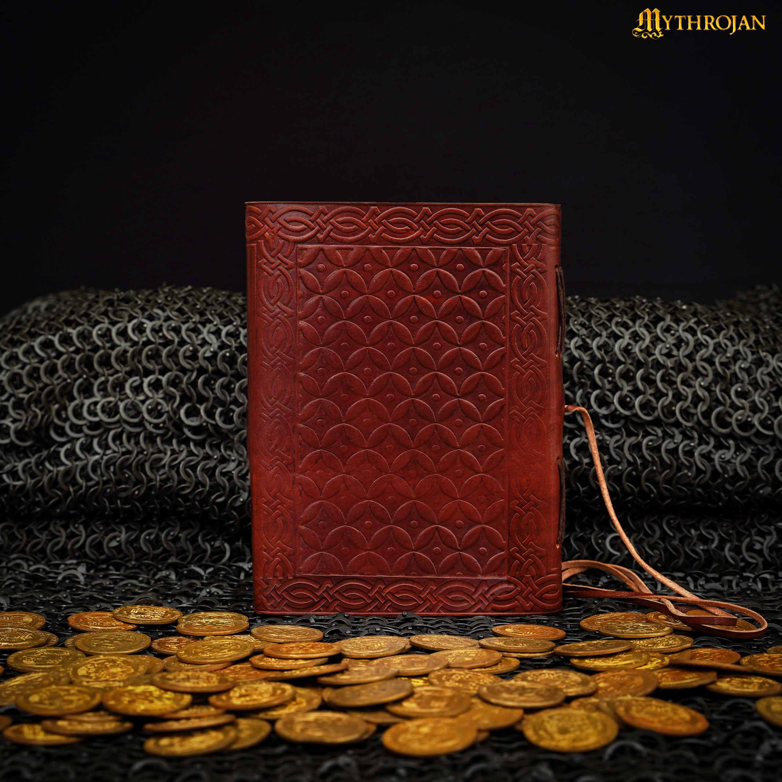 Mythrojan Medieval Goddess Leather Journal with String 5 x 7 inches Handmade Vintage Diary Notebook