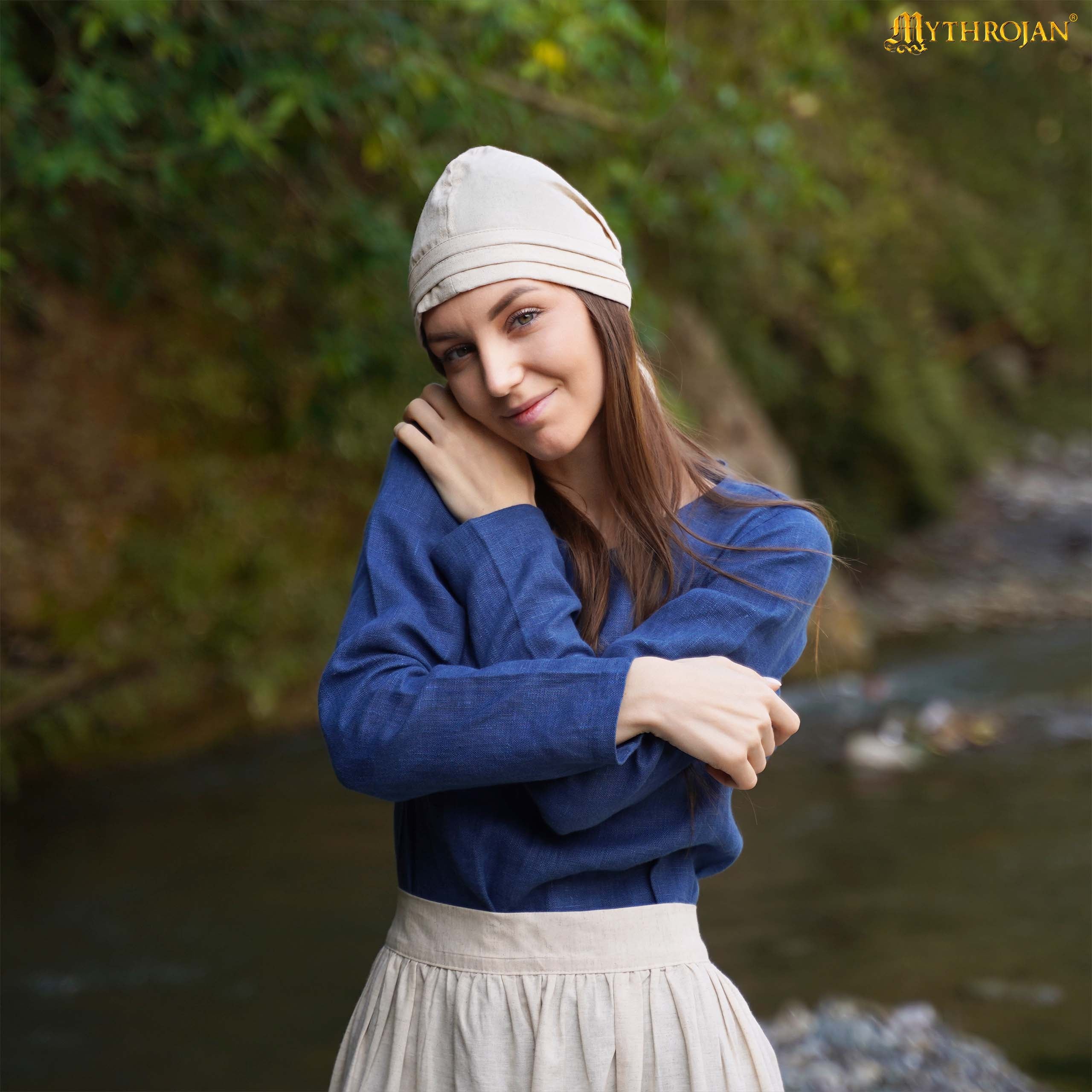 St. Birgitas Cap: Modest and Practical Medieval Linen-Cotton Blend Headwear for Reenactment and LARP