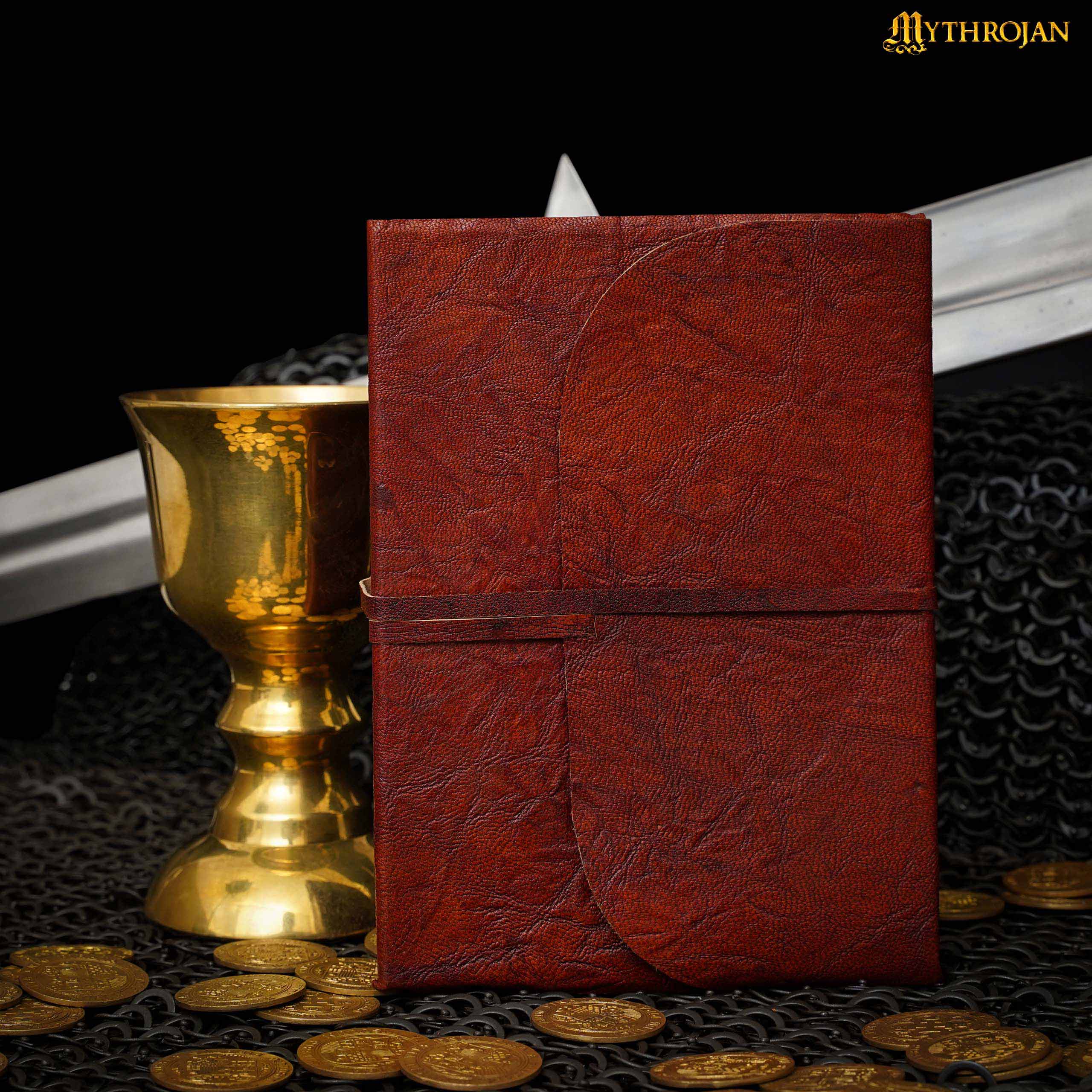 Mythrojan Crush Leather Journal Note book (7 x 5 inches) - Handmade Vintage Leather Crush Journal for Men & Women - Brown