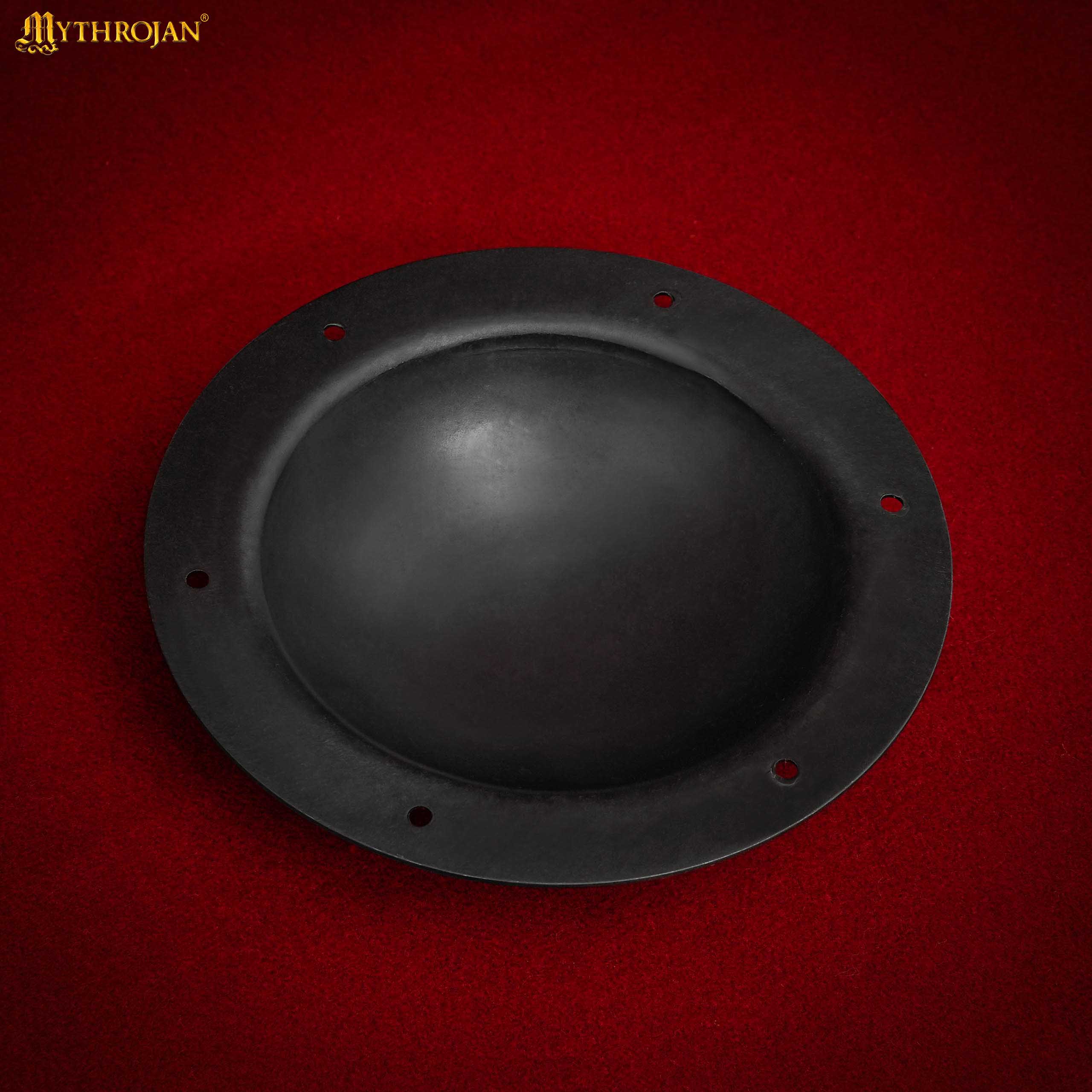 Mythrojan 7.5" VIKING “CLASSIC” SHIELD BOSS UMBO - Fully Functional and BATTLE READY : Viking Historical Reenactment, Medieval Norman Knight or Germanic Warriors HAND FORGED. Finish : Antique Black