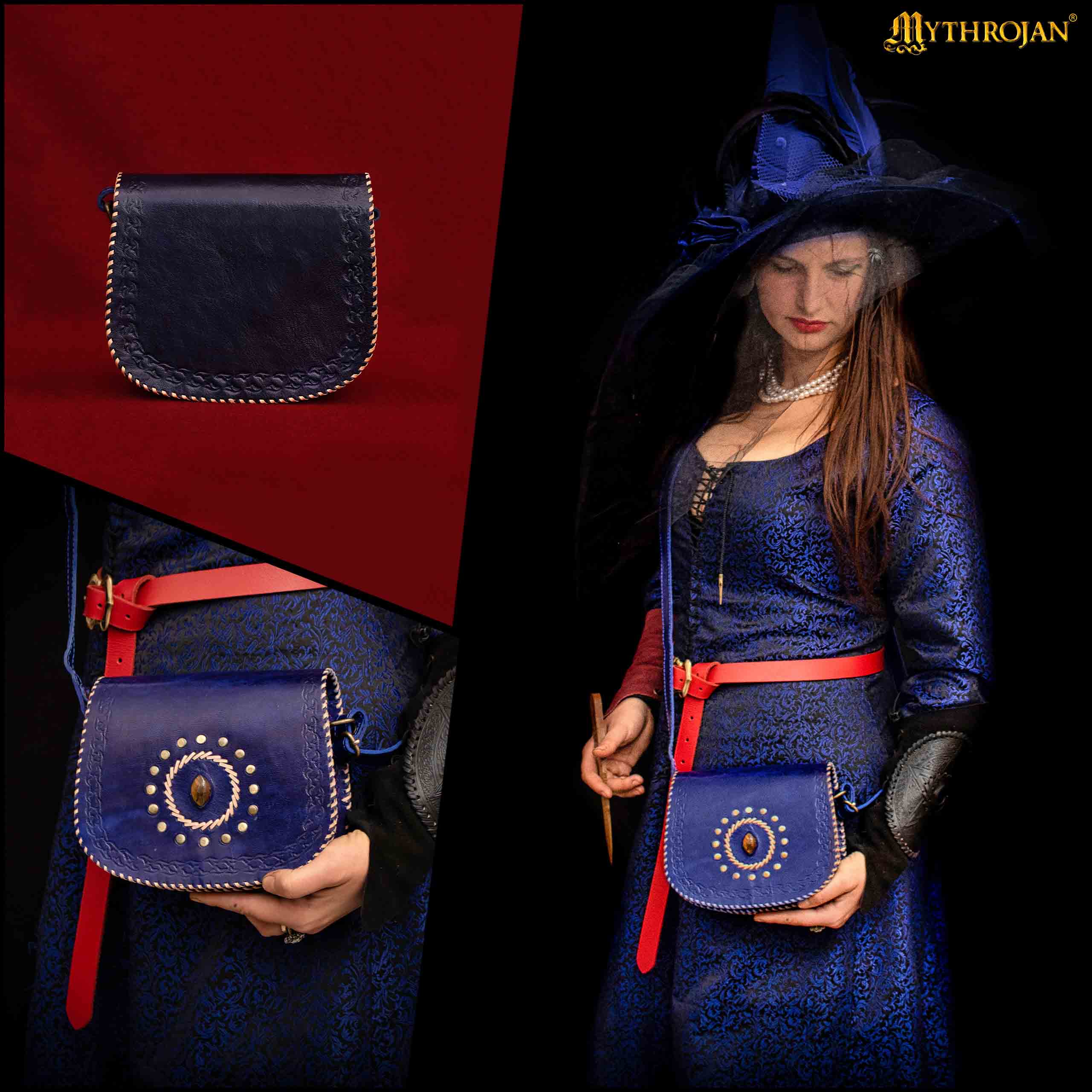 MYTHROJAN “SORCERESS” MEDIEVAL POUCH Ideal for Enchantress, LARP mage, D&D wizard, Witcher cosplay, GN…