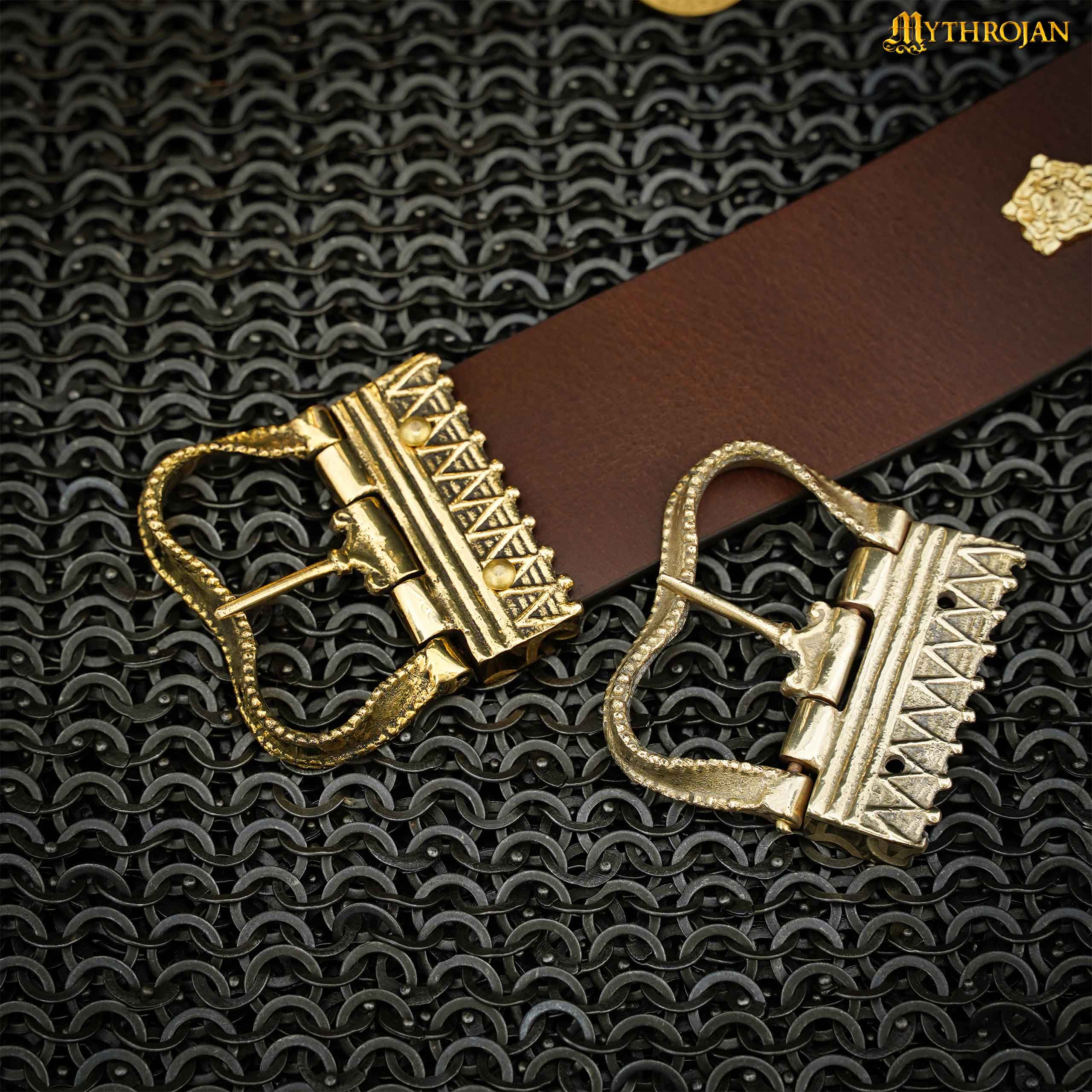 Mythrojan Solid Brass Pirate Belt Buckle : Medieval LARP DIY Costume Cosplay Historical Reenactment- 2" x 2.2"