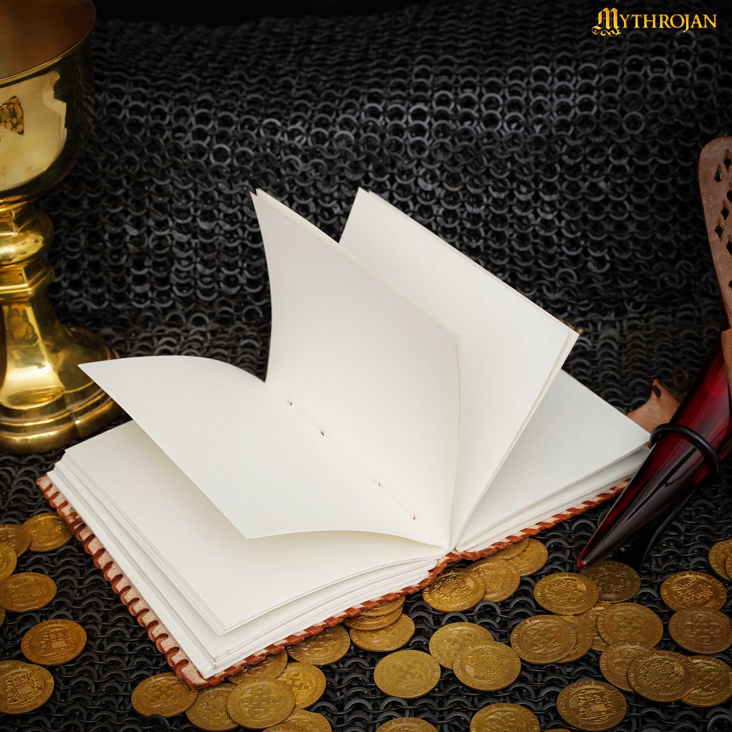 Mythrojan Medieval Brown Pentagram Vintage Handmade Leather DnD Fantasy Journal