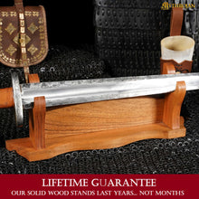 mythrojan-solid-wood-sword-stand-medieval-sword-wall-mount-samurai-sword-display-stand-katana-sword-holder-gladiator-sword-wall-display-crusader-sword-stand-knife-stand-for-display-one-tier-stand-17-5