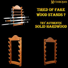 mythrojan-solid-wood-sword-stand-medieval-sword-wall-mount-samurai-sword-display-stand-katana-sword-holder-gladiator-sword-wall-display-crusader-sword-stand-knife-stand-for-display-six-tier-stand