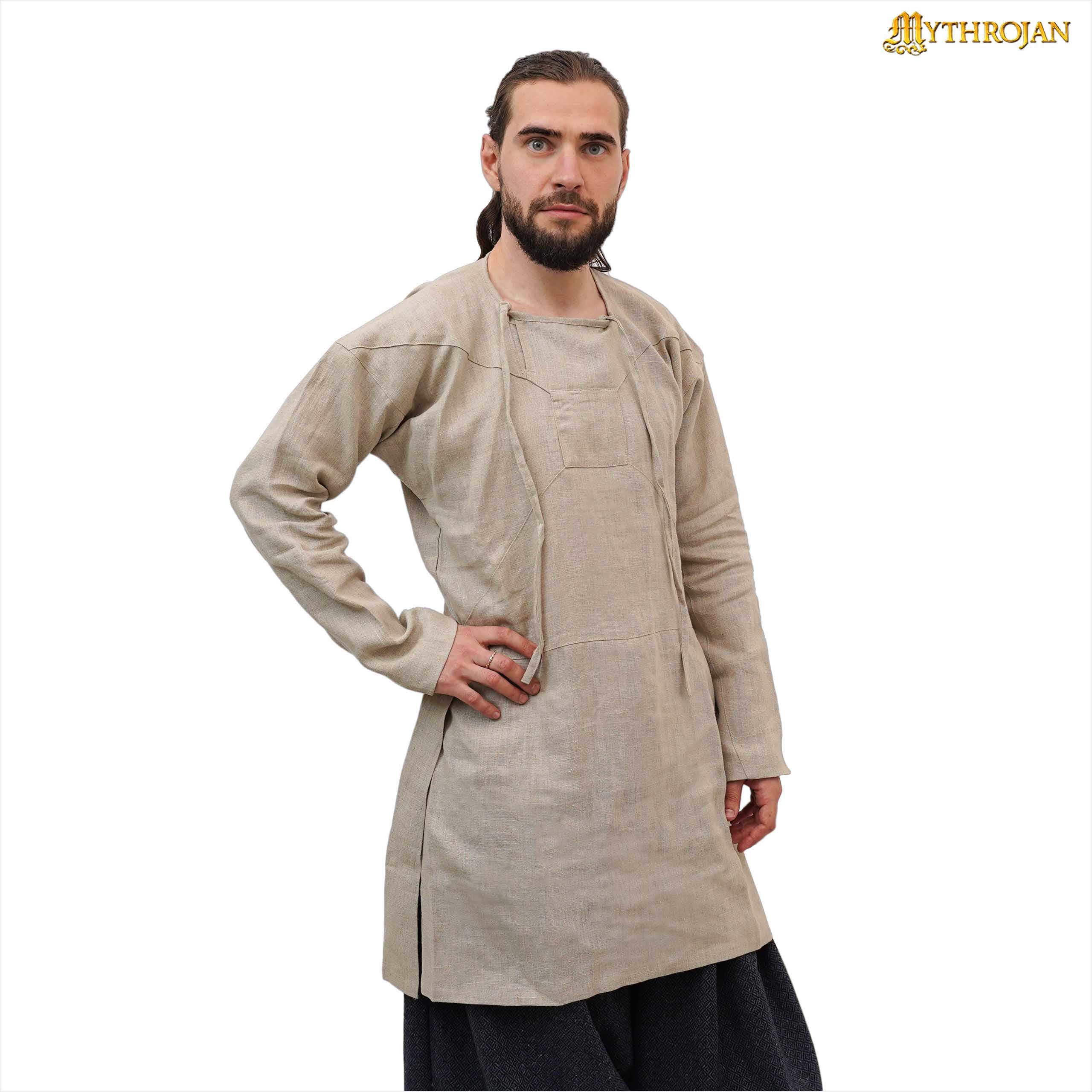 Viborg Viking shirt 100% Baltic Linen with Historical cut : Ideal for Viking warrior and shieldmaiden costume for LARP, living history & Reenactment