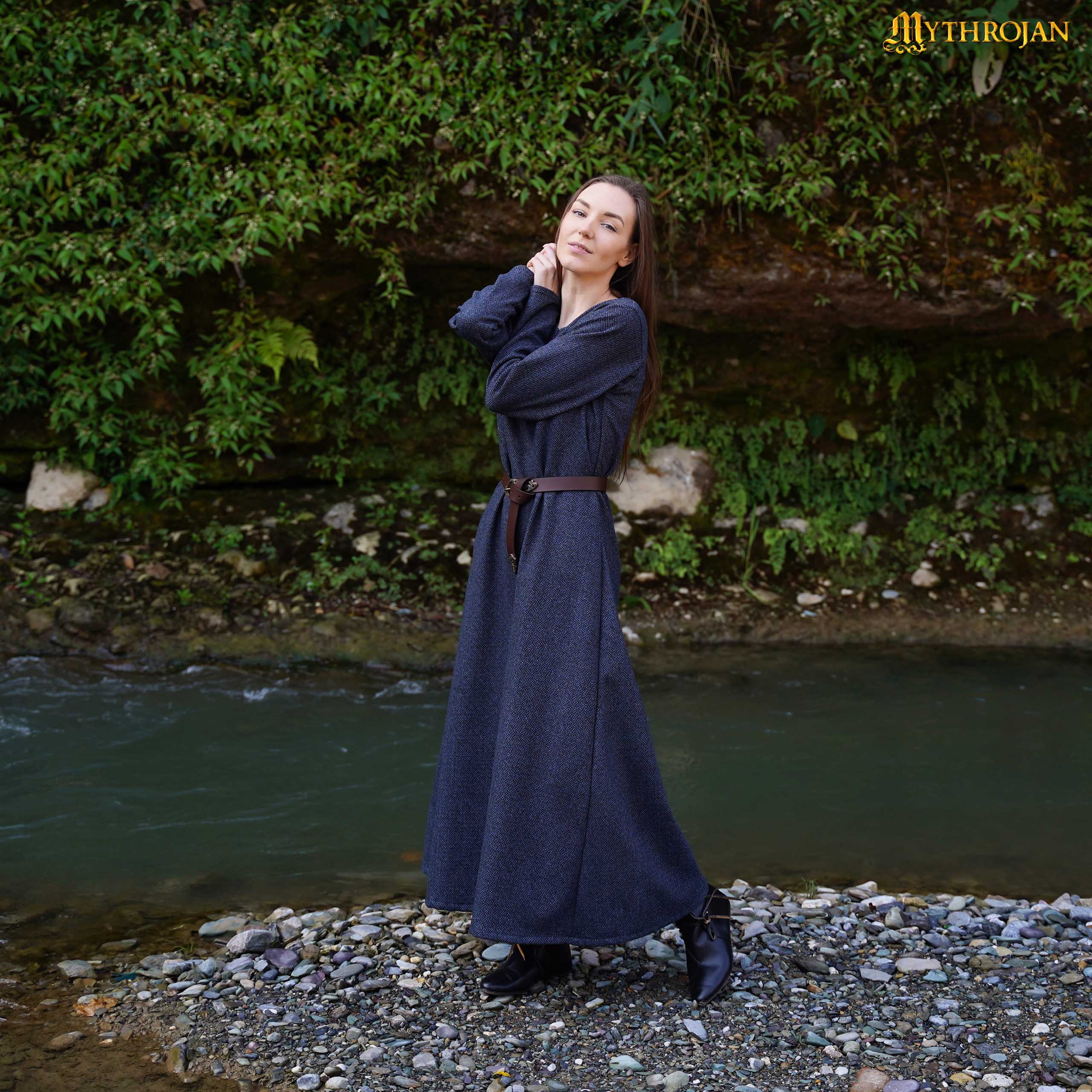 "Astrid" Viking Woolen Dress in historical Diamond Twill wool : Ideal for Viking, Anglo-Saxon & Early Medieval Events, LARP, SCA & Reenactment