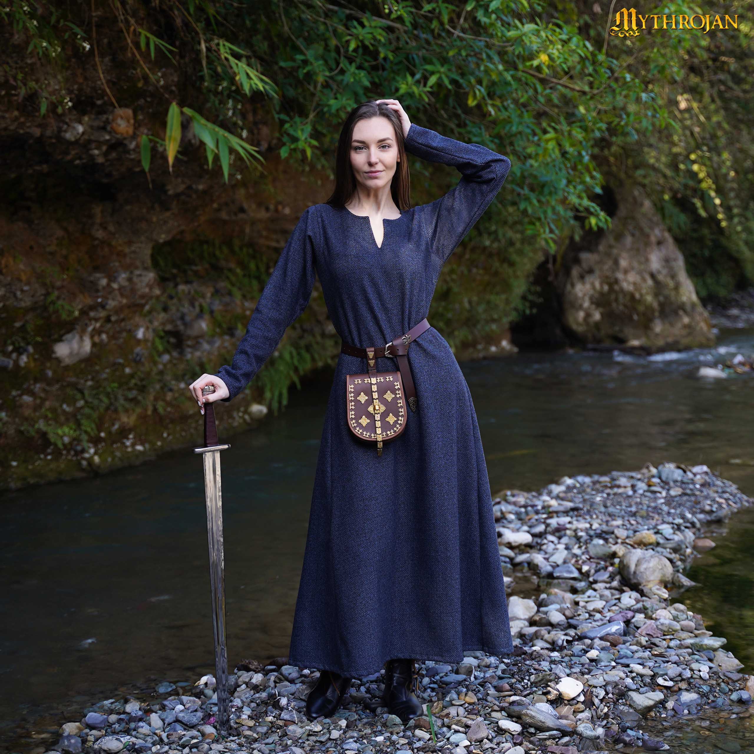 "Astrid" Viking Woolen Dress in historical Diamond Twill wool : Ideal for Viking, Anglo-Saxon & Early Medieval Events, LARP, SCA & Reenactment