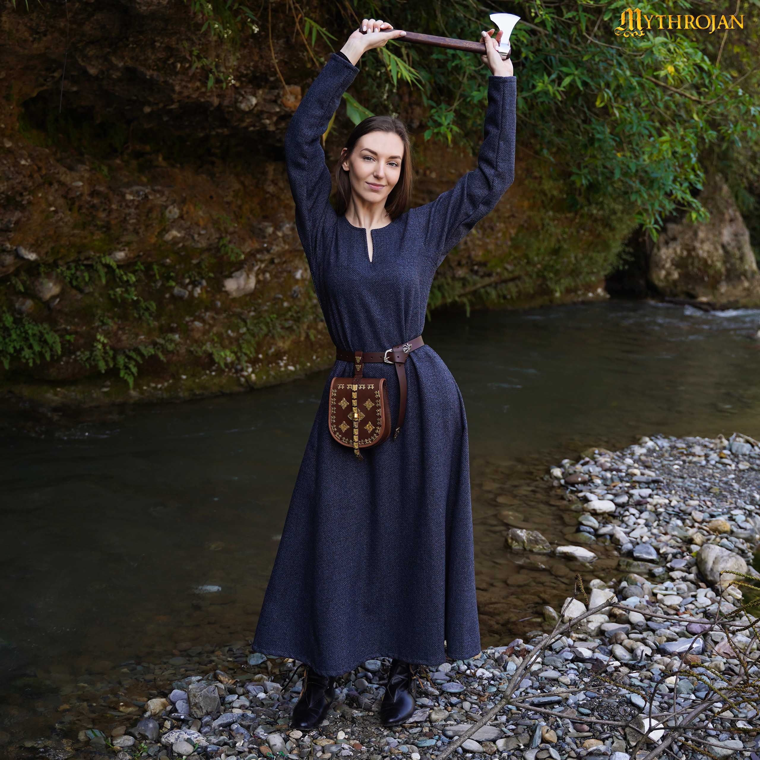 "Astrid" Viking Woolen Dress in historical Diamond Twill wool : Ideal for Viking, Anglo-Saxon & Early Medieval Events, LARP, SCA & Reenactment