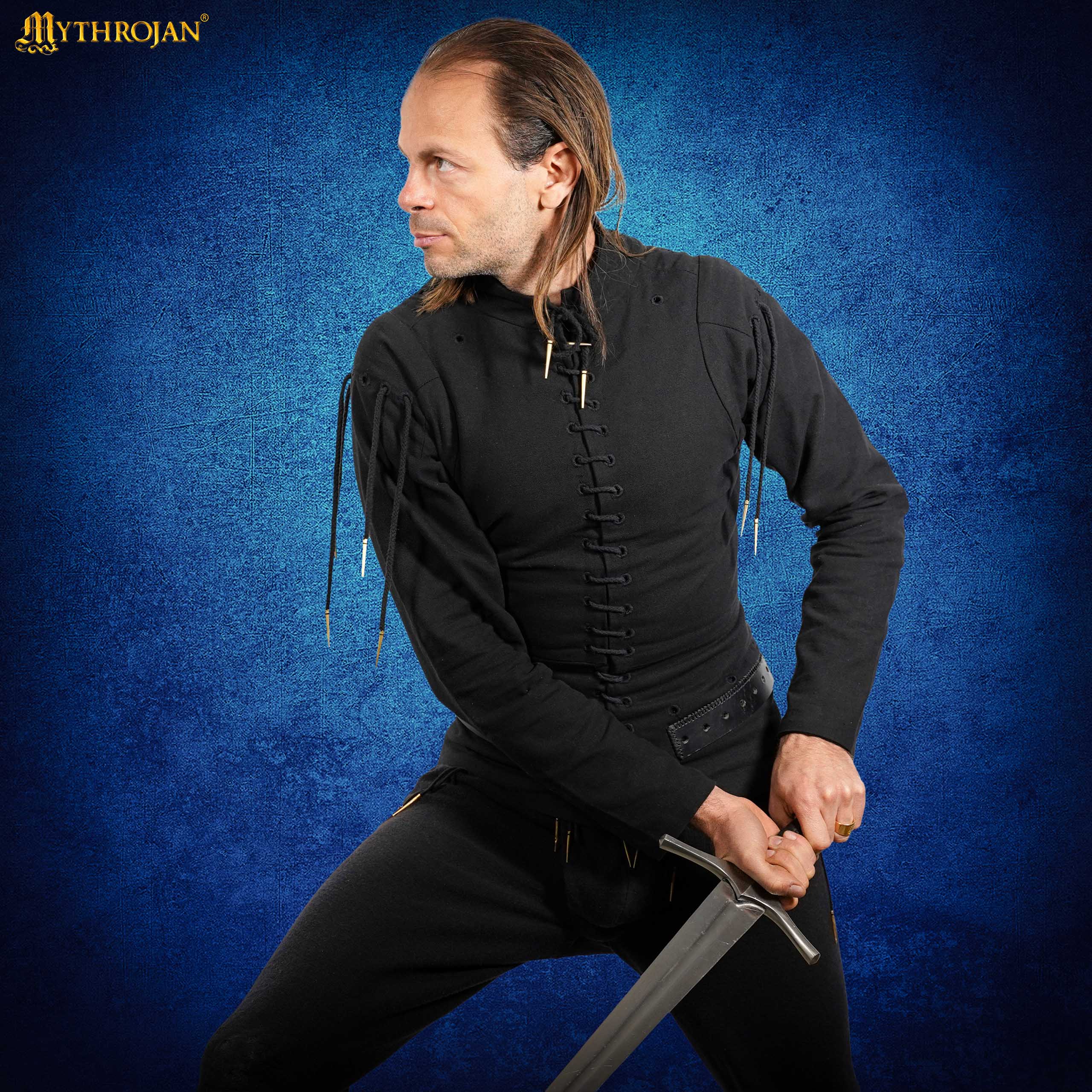 Mythrojan Late Medieval Arming Doublet “The Knight” : Ideal for Knightly Medieval Reenactment , LARP , SCA and movie prop