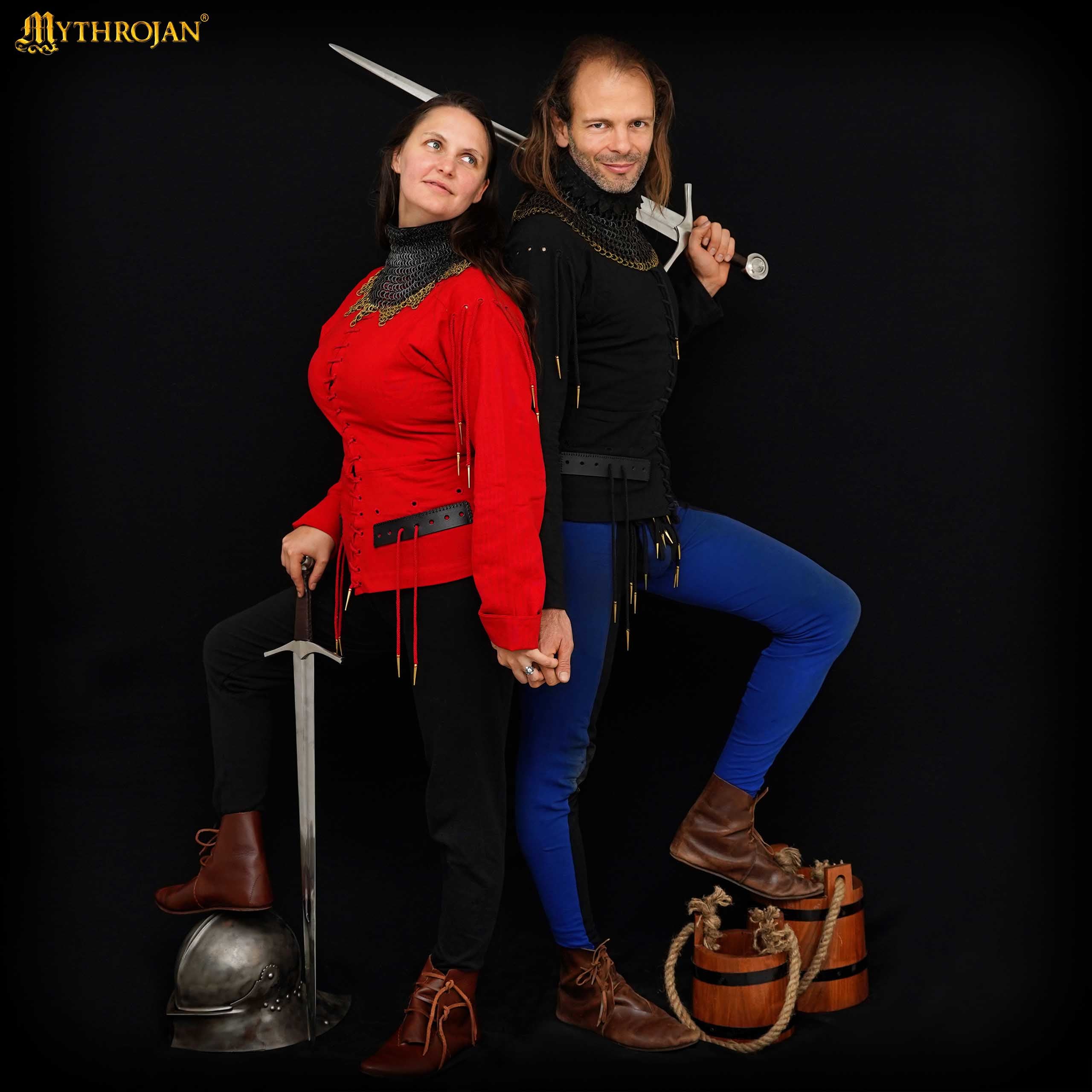 Mythrojan Late Medieval Arming Doublet “The Knight” : Ideal for Knightly Medieval Reenactment , LARP , SCA and movie prop