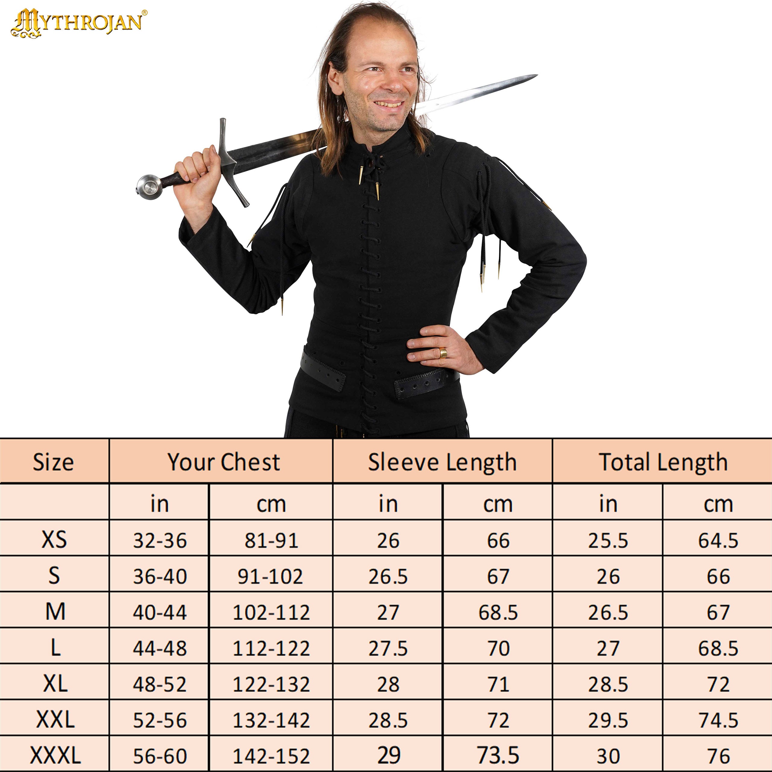 Mythrojan Late Medieval Arming Doublet “The Knight” : Ideal for Knightly Medieval Reenactment , LARP , SCA and movie prop