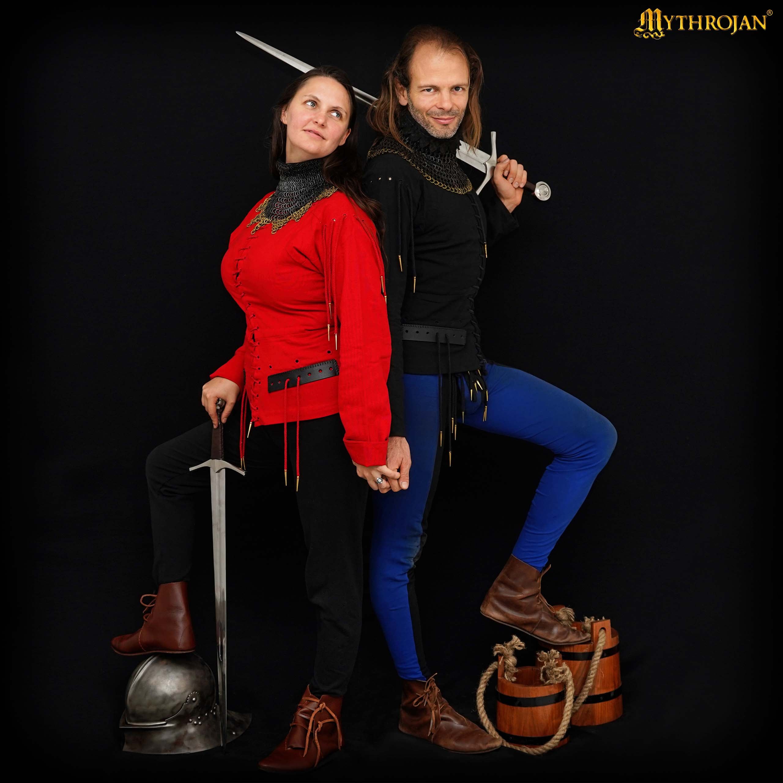 Mythrojan Late Medieval Arming Doublet “The Knight” : Ideal for Knightly Medieval Reenactment , LARP , SCA and movie prop