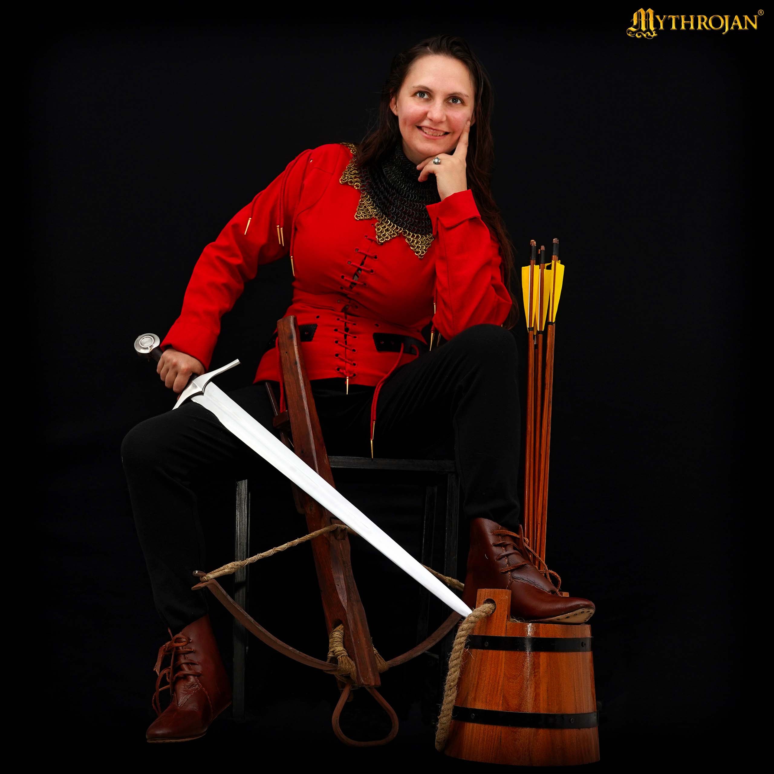 Mythrojan Late Medieval Arming Doublet “The Knight” : Ideal for Knightly Medieval Reenactment , LARP , SCA and movie prop