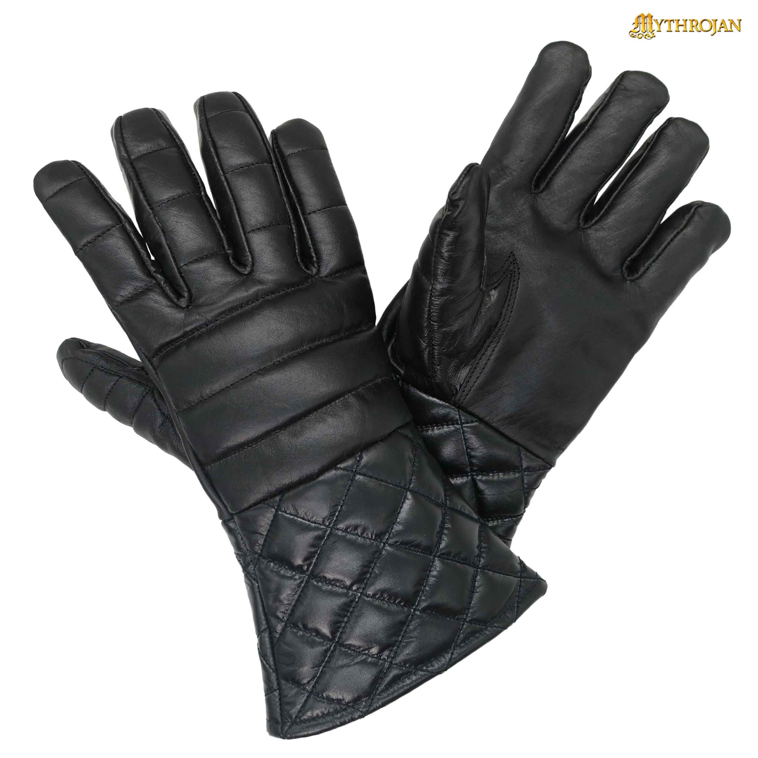 Mythrojan SWORDSMAN FENCING GLOVES: HEMA LIGHTLY PADDED LEATHER GLOVES Medieval Renaissance