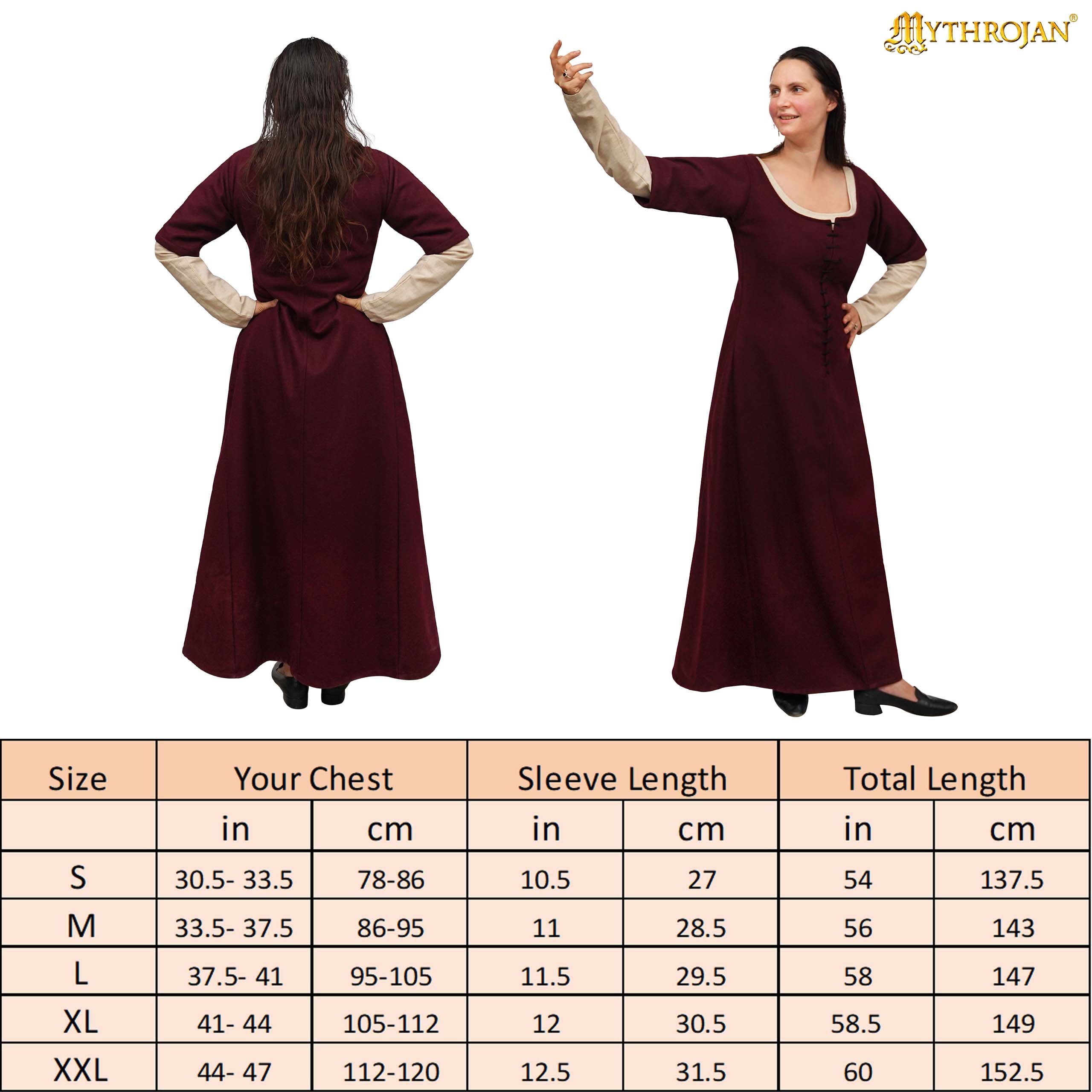 Lady dress half sleeves front open with hand kaaj black round cord with aiglets
