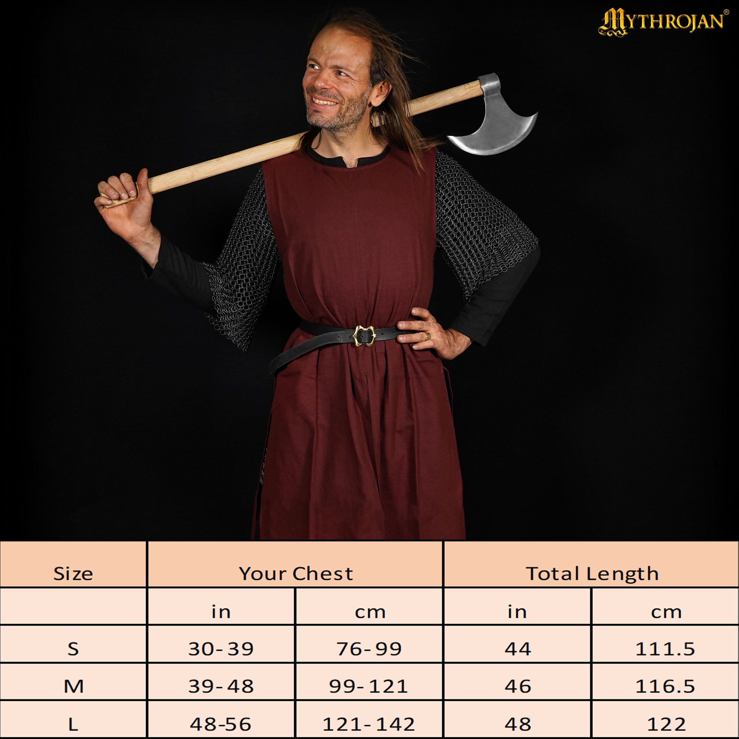 Mythrojan Medieval CANVAS Tabard 100% cotton Medieval Viking Knight SCA LARP Surcoat, Brown