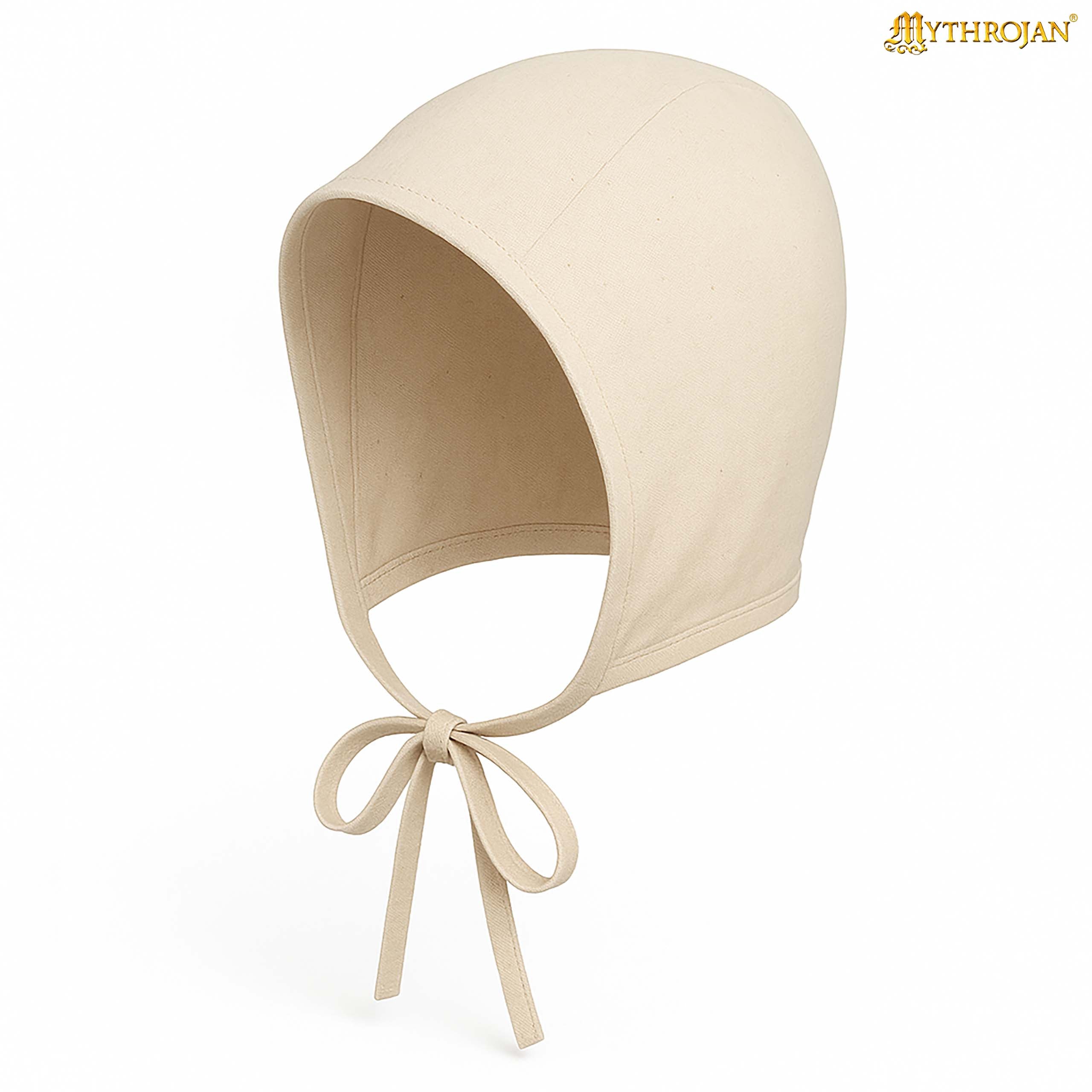 Mythrojan MEDIEVAL LIGHT CANVAS CAP : soft sturdy 100% cotton coif for your next costume