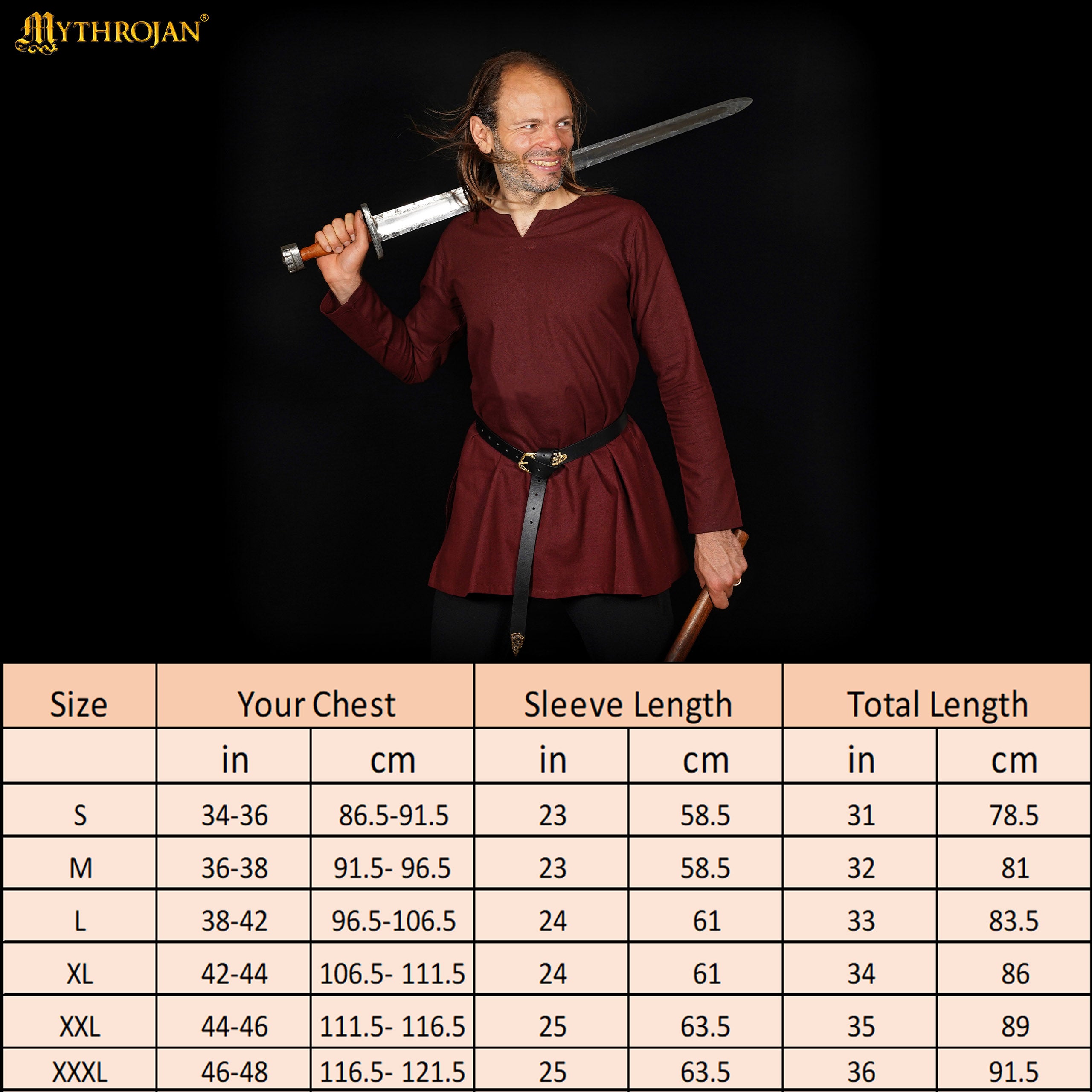 Classic Dark Age & Early Medieval Tunic : LARP, SCA & Medieval Events - Brown