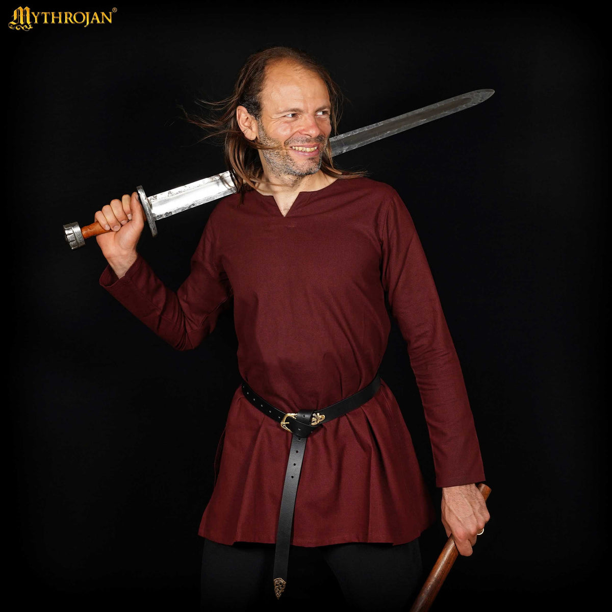Classic Dark Age & Early Medieval Tunic : LARP, SCA & Medieval Events - Black