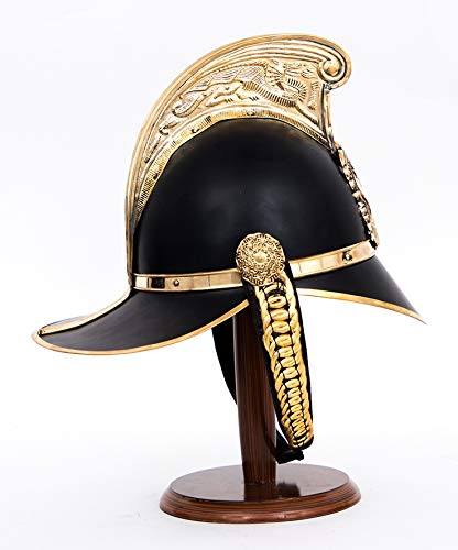 Mythrojan Fireman Fire Fighter Helmet NSW Fire Brigade Rider Larp - Black Finish