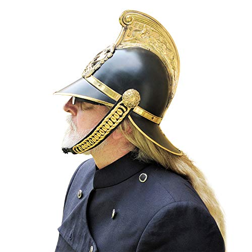 Mythrojan Fireman Fire Fighter Helmet NSW Fire Brigade Rider Larp - Black Finish