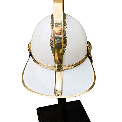 Mythrojan Fireman Fire Fighter Helmet NSW Fire Brigade Rider Larp - White Finish