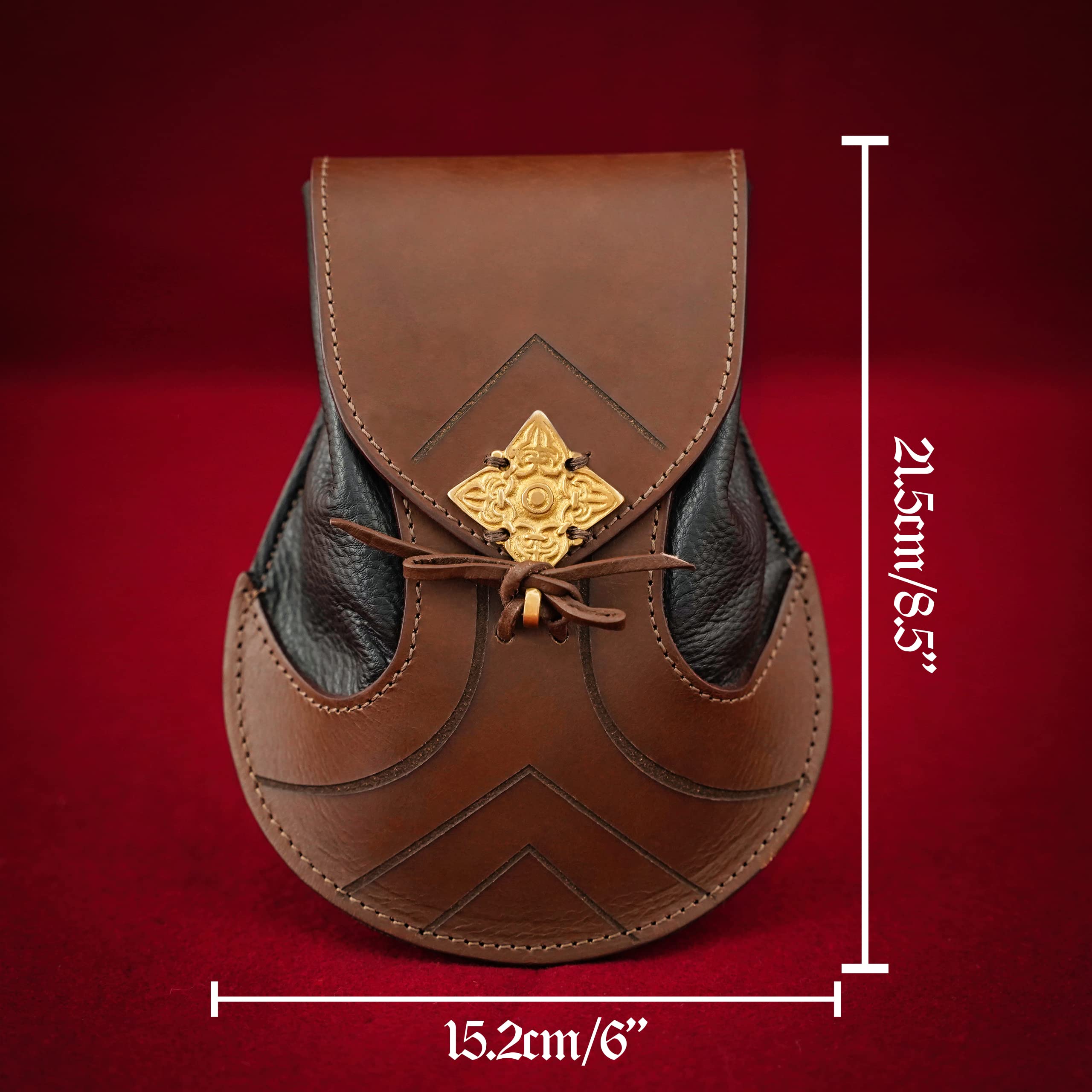 Mythrojan Elven Leather bag : ideal for LARP, cosplay, elvish costume & dark elf outfit