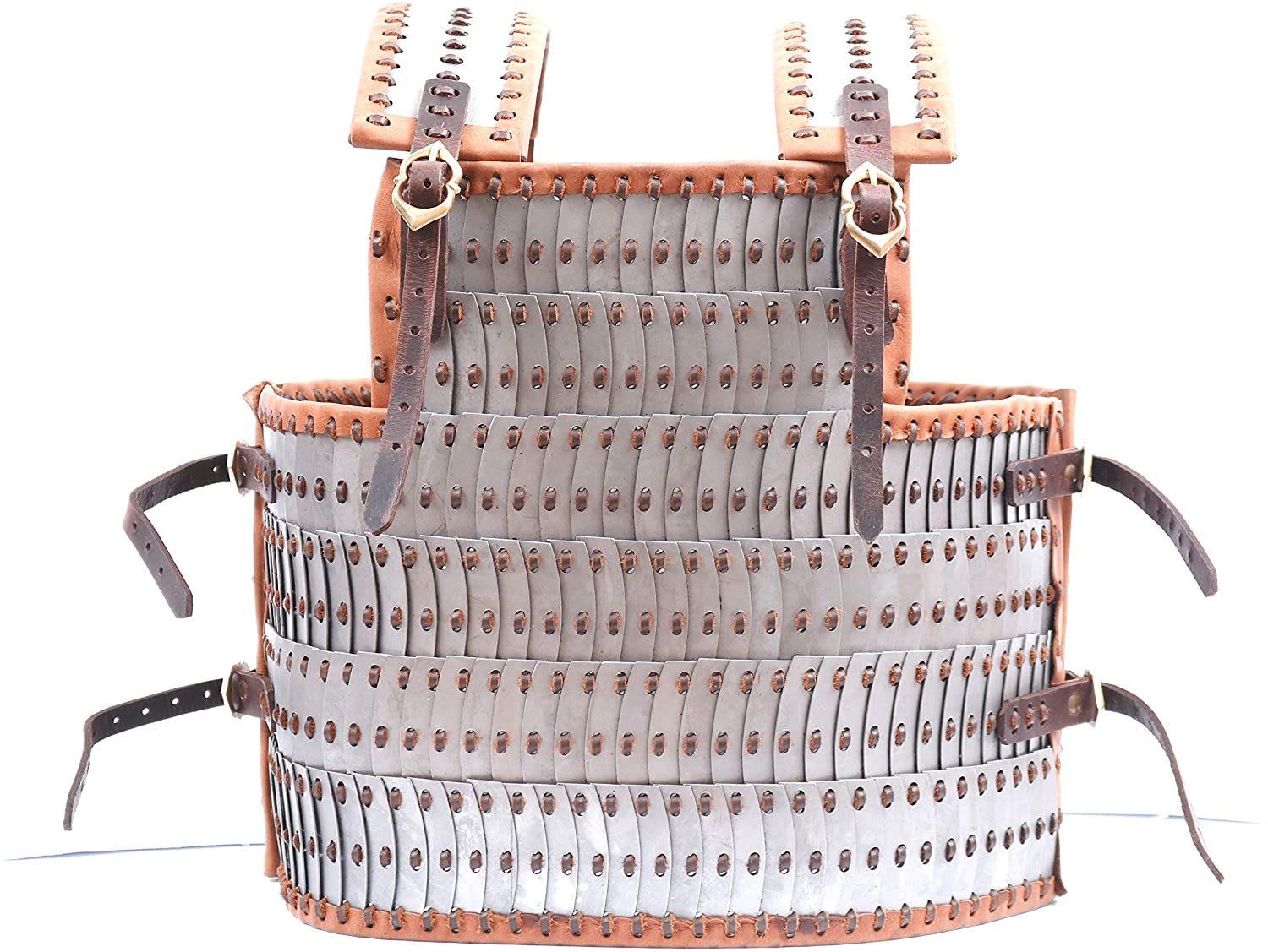 Mythrojan Medieval Viking D Plate Kids Lamellar Historical Armour - Natural Polished