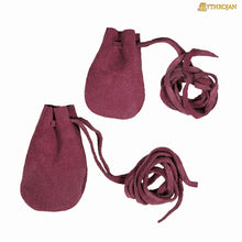 mythrojan-pair-of-medieval-drawstring-pouches-ideal-for-sca-larp-reenactment-ren-fair-suede-leather-purple