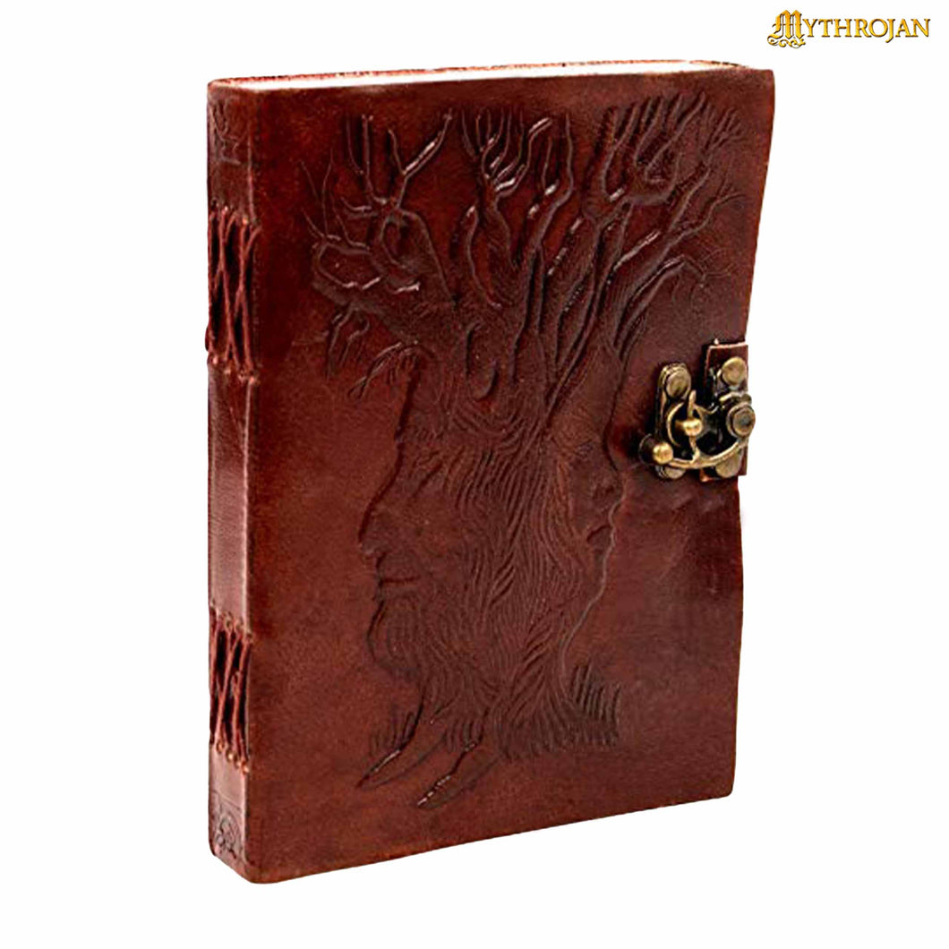 Mythrojan Leather Tree of Wisdom Vintage Handmade Fantasy Lock DnD Journal