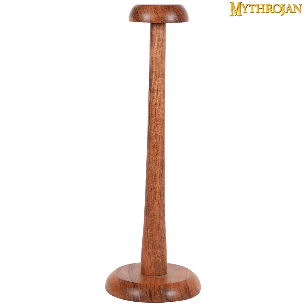 Mythrojan 14.5 Inch SOLID WOOD HAT DISPLAY STAND Sturdy Wooden Display Stand for Medieval Renaissance Cosplay Halloween Pin up Retro Hats - NATURAL