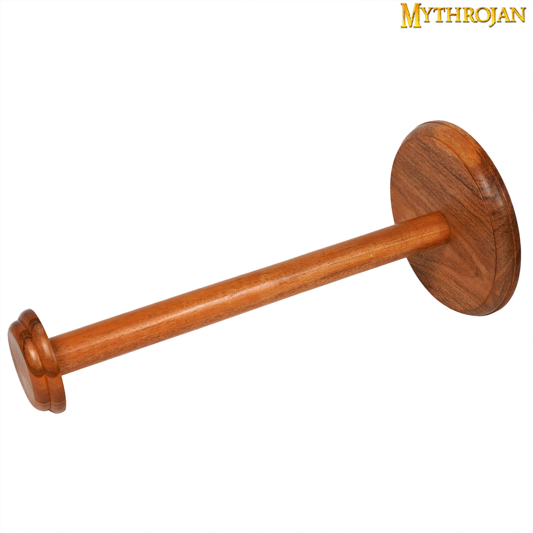 Mythrojan Wooden Helmet Stand Solid Medieval Roman Viking Helmet Display Stand Mask Display Templar Spartan Cosplay LARP Knight Stand - 13