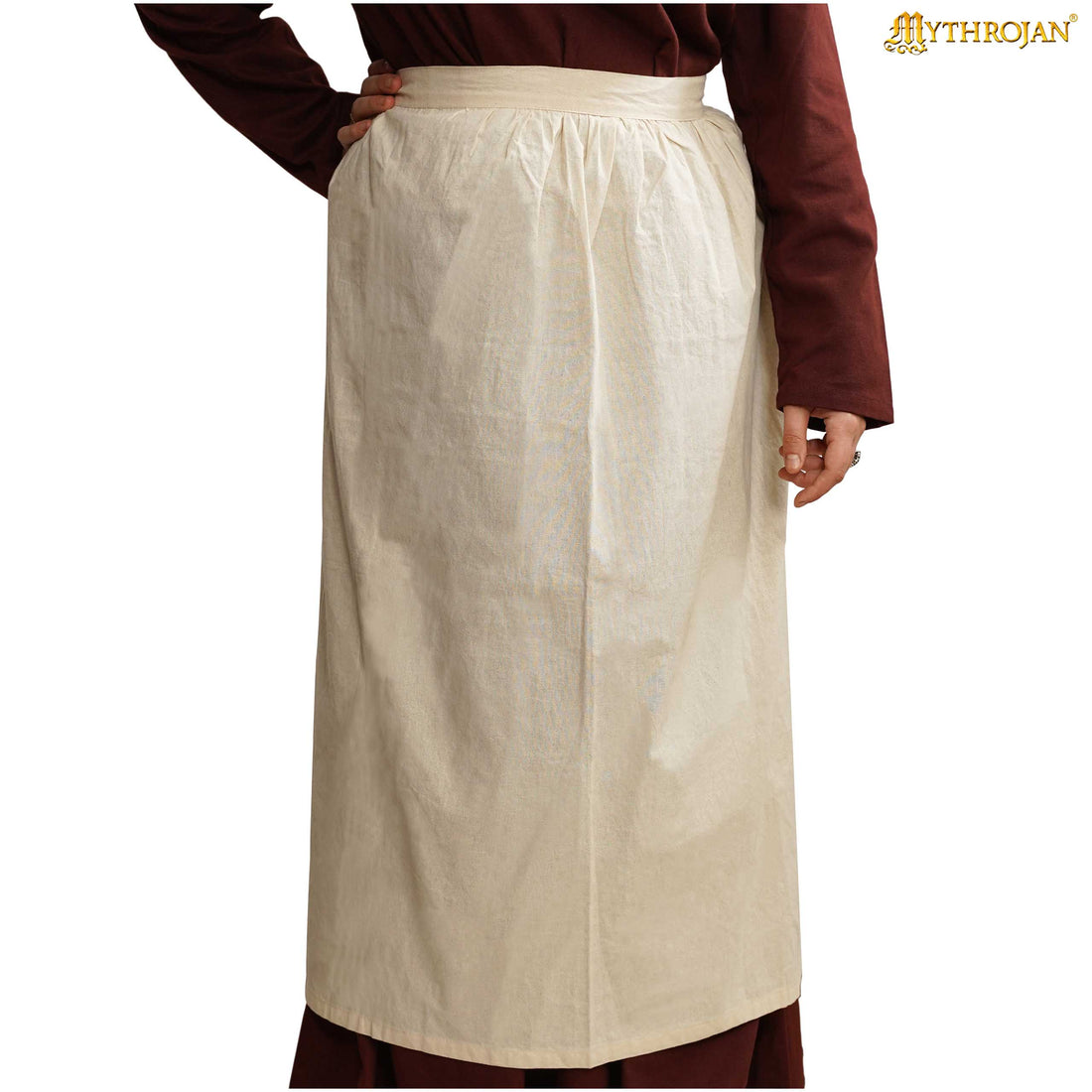 Mythrojan medieval Ecru Apron : ideal for Cooking Baking , renaissance fair, reenactment, LARP, Cosplay Performance, Maid costume, retro Waist Aprons for Women, Girls, Waitress