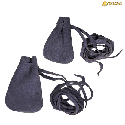 Mythrojan Pair of Medieval Drawstring Pouches,