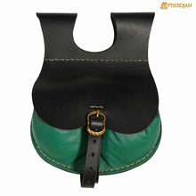 mythrojan-medieval-belt-bag-with-solid-brass-buckle-ideal-for-cosplay-sca-larp-reenactment-ren-fair-full-grain-leather-black-and-green-8-2-6-6